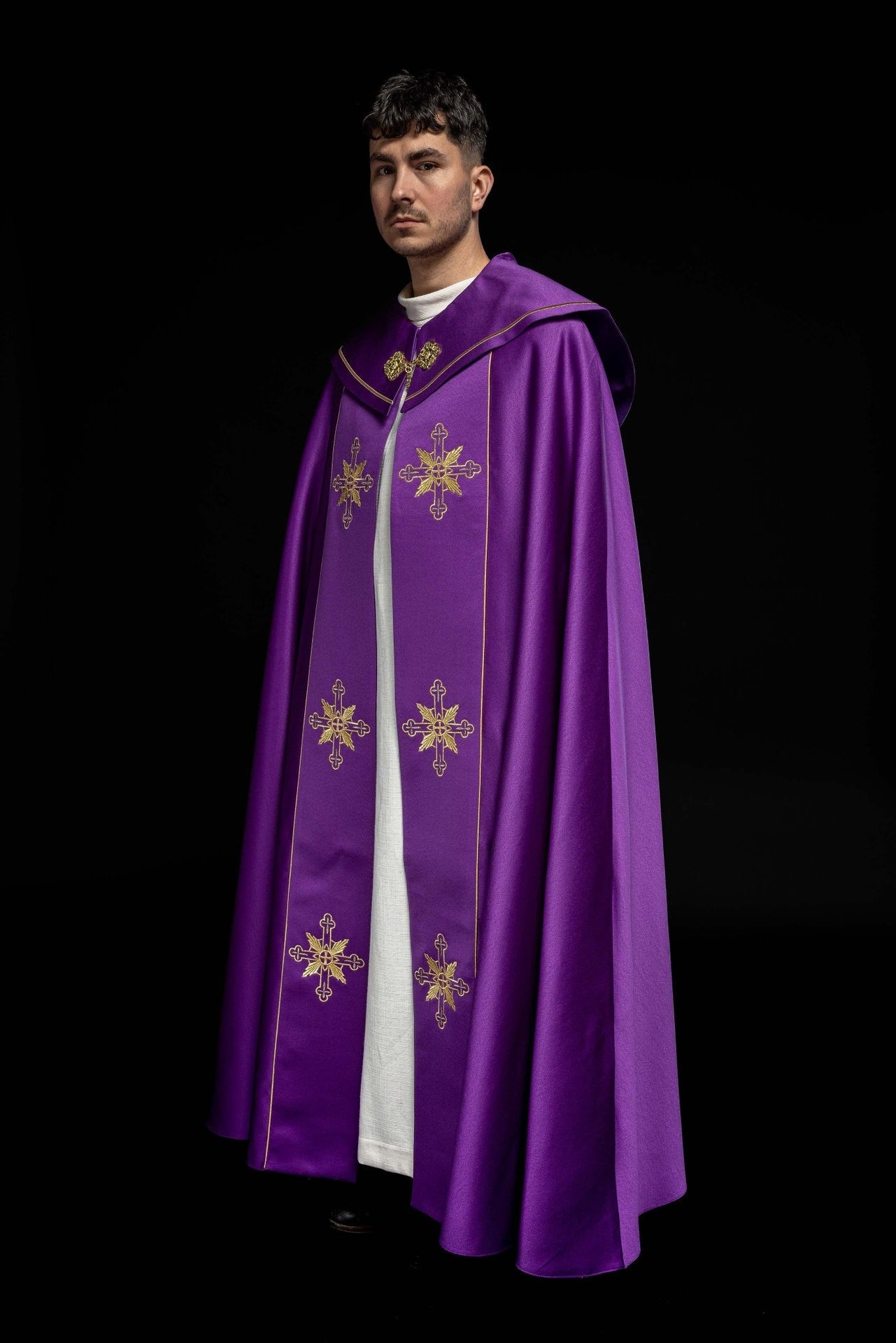 Kapa eucharystyczna monogram IHS Fioletowa