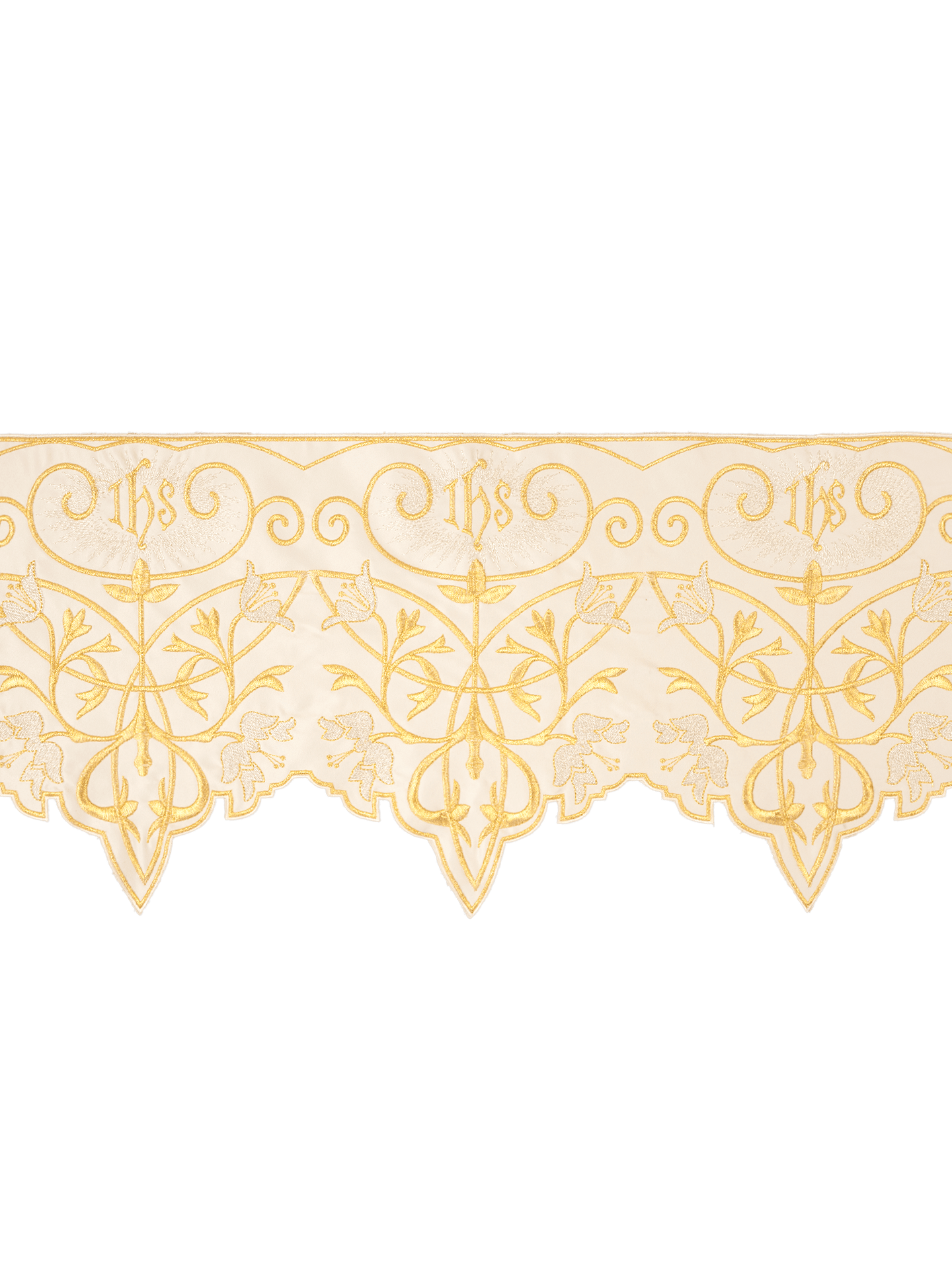 Metraż z monogramem IHS w kolorze ecru