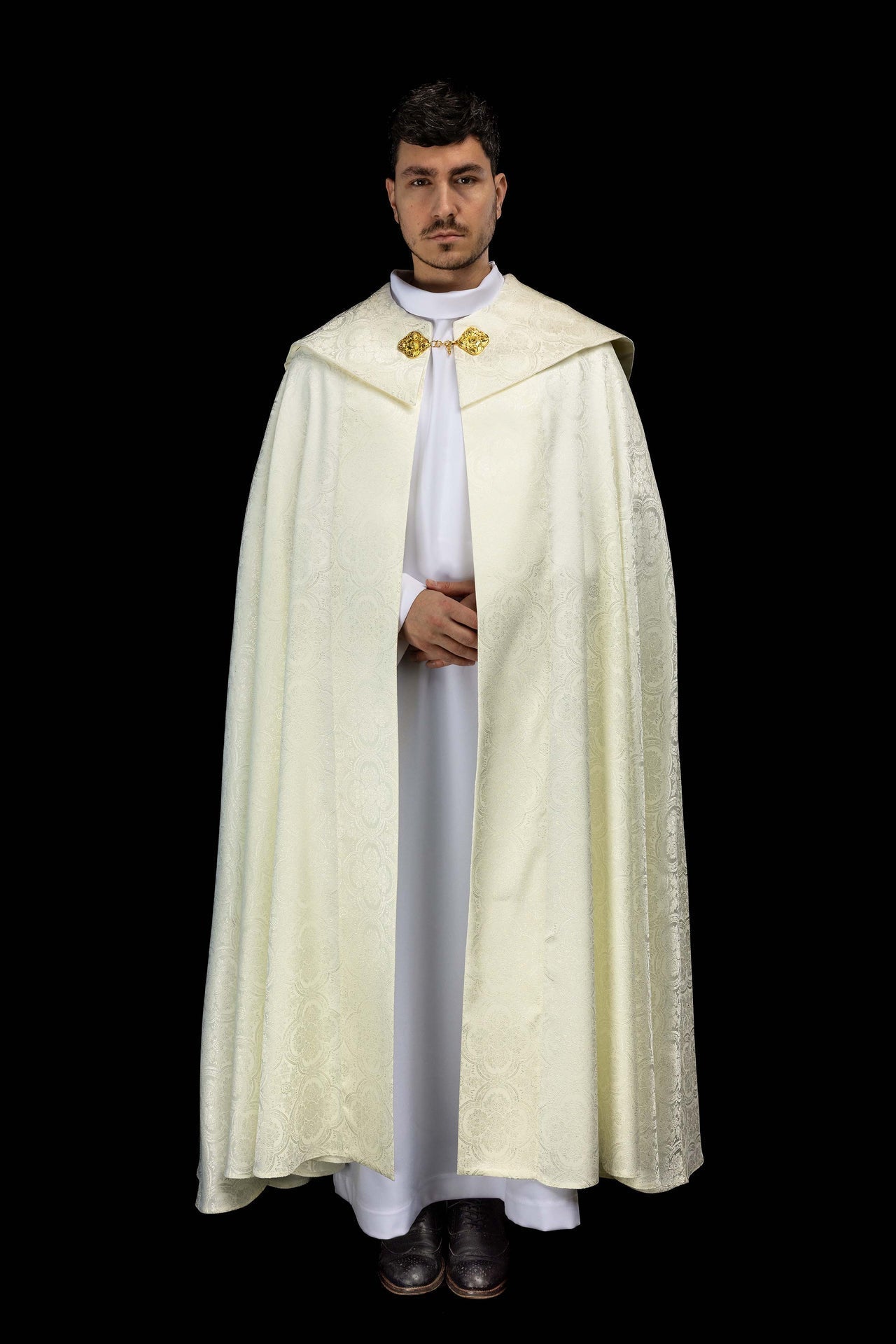 Piviale liturgico in jacquard color ecru KKP/161/05/11 145cm - PERILPRETE.IT