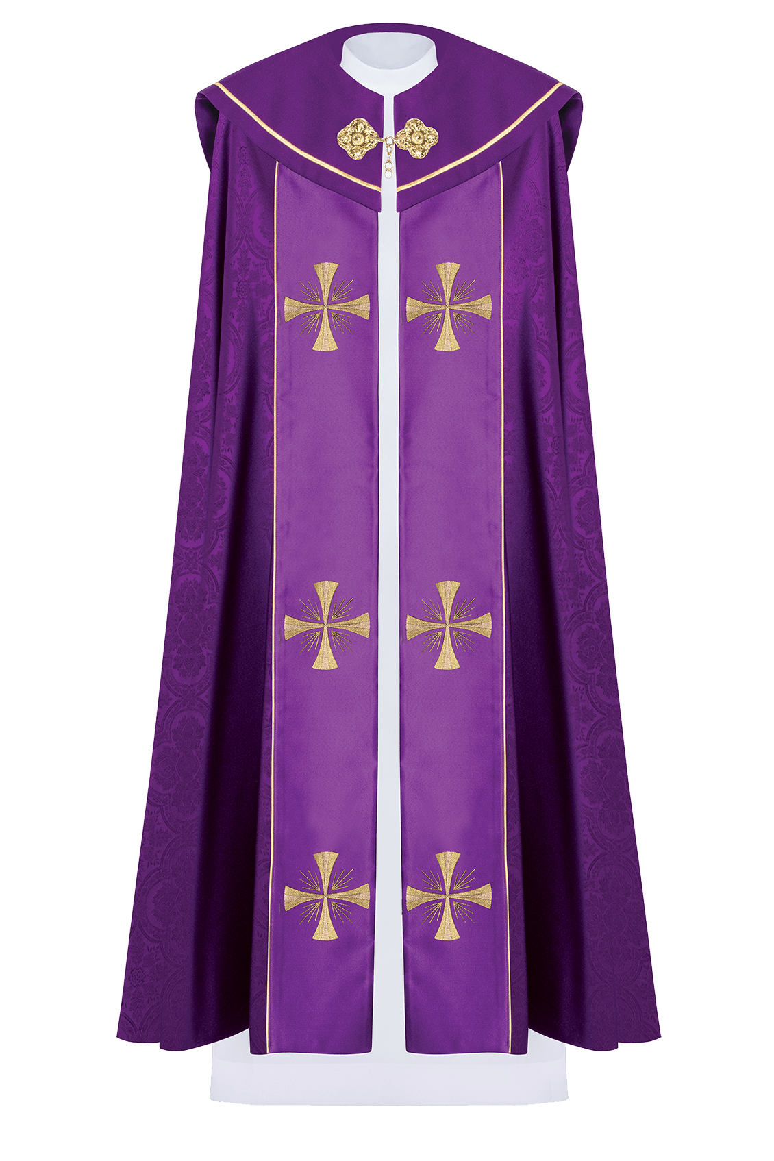 Piviale liturgico viola con IHS dorato KDT/3047/03/20 145CM - PERILPRETE.IT
