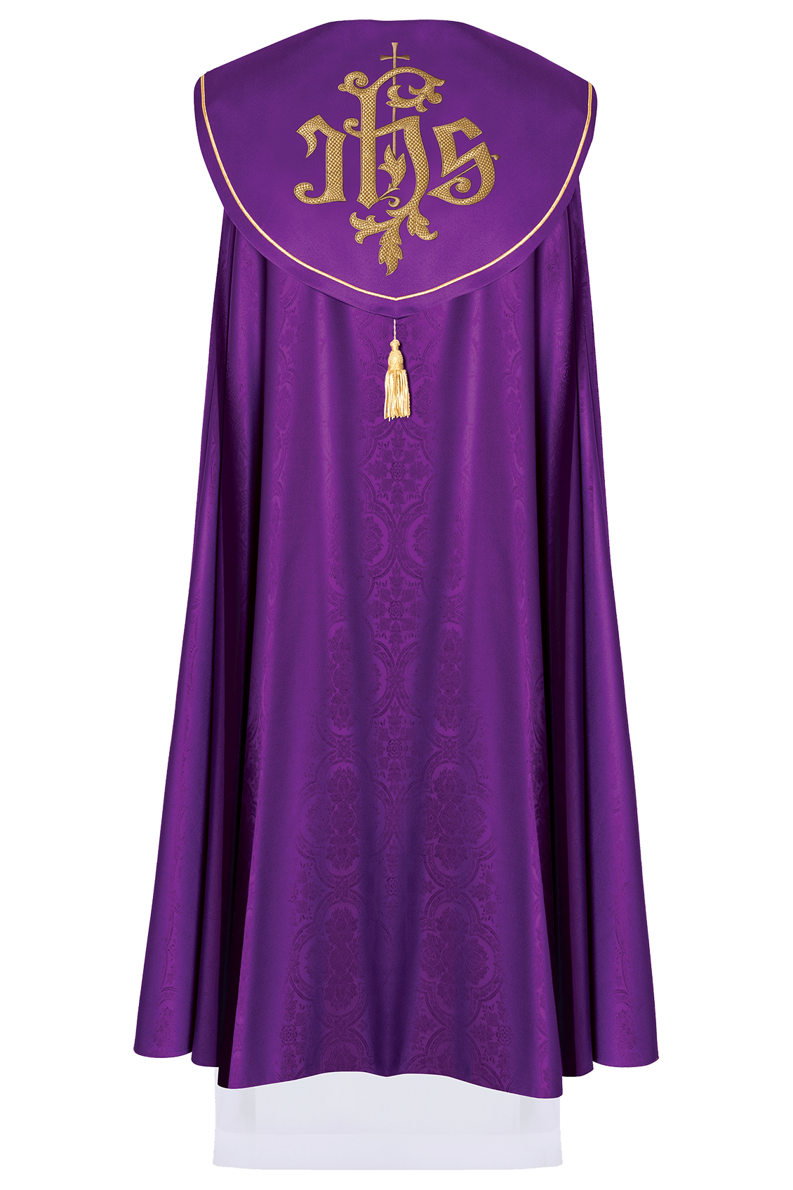 Piviale liturgico viola con IHS dorato KDT/3047/03/20 145CM - PERILPRETE.IT