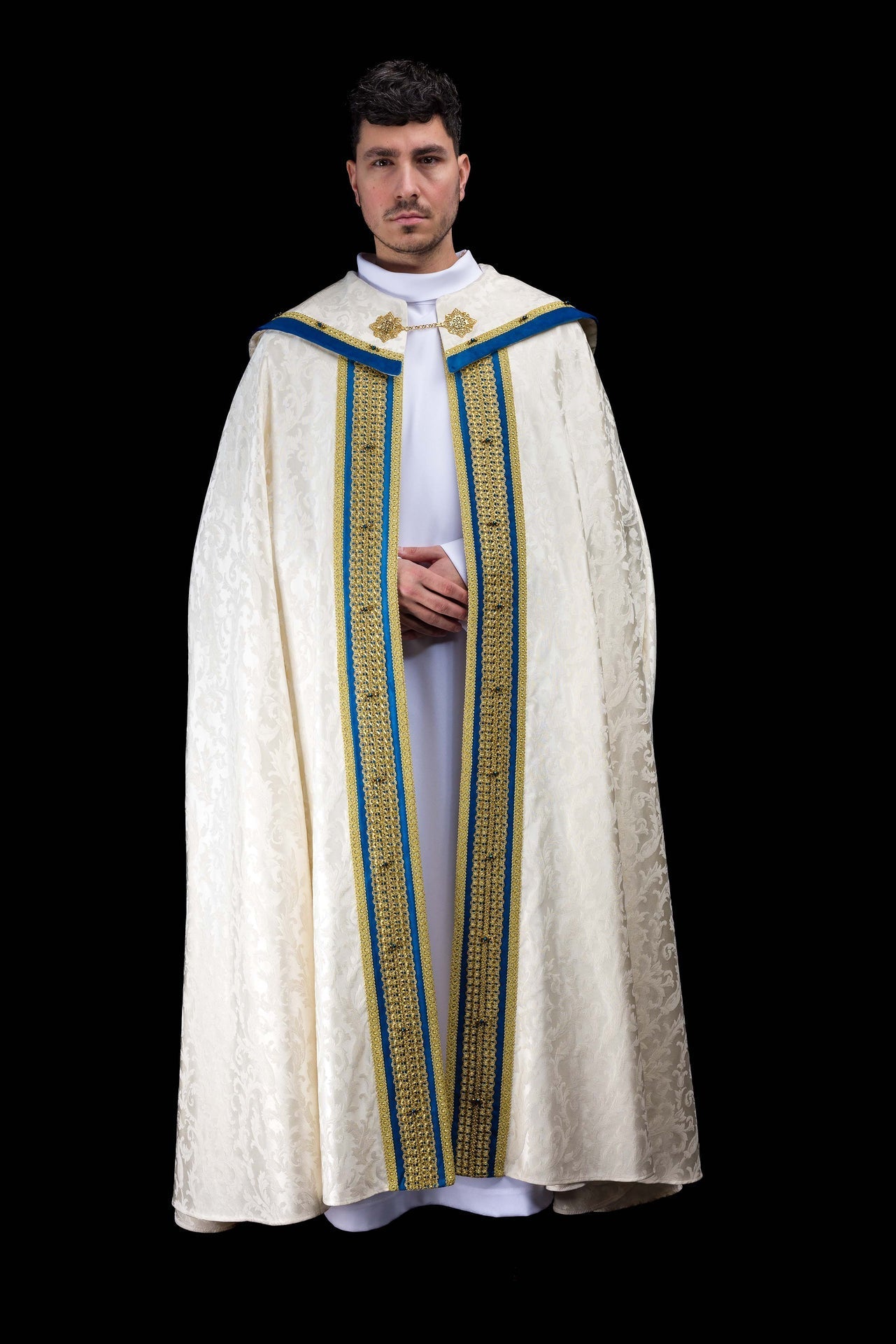 Piviale mariano realizzato a mano con pietre naturali Handmade 3006 HM/3006/05/88 145cm - PERILPRETE.IT