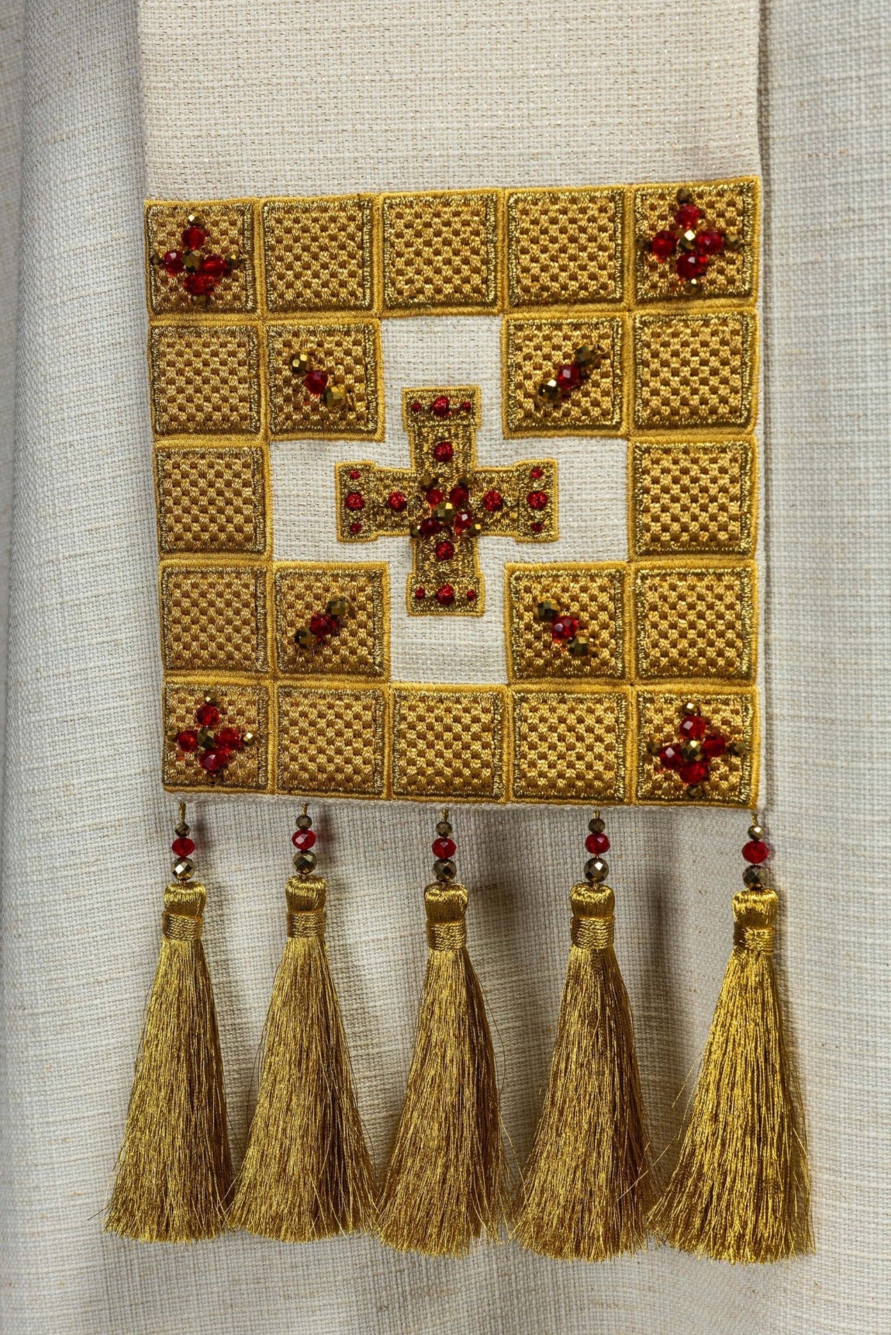 Ręcznie wykonana stuła z naturalnymi kamieniami Handmade 2011