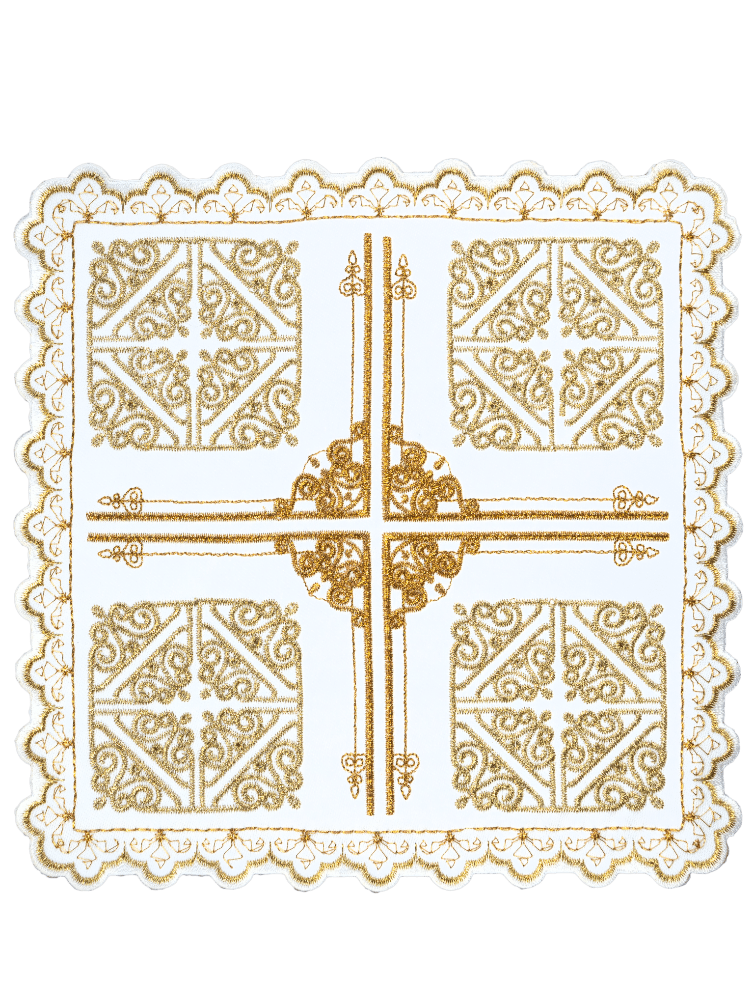 Servizio da altare con motivo a croce con ricamo decorativo S - 5558 - PERILPRETE.IT