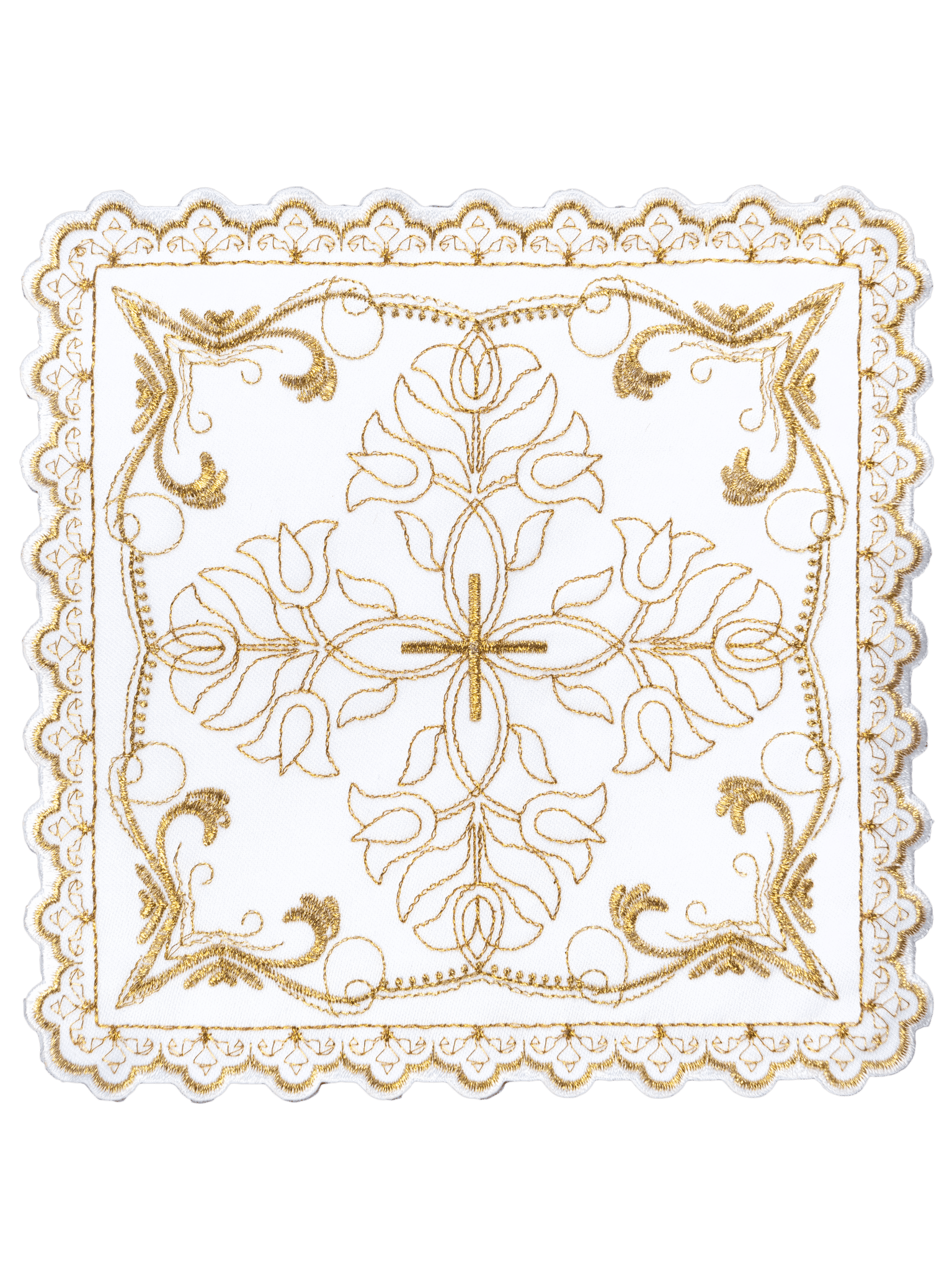 Servizio da altare con motivo a croce con ricamo floreale decorativo S - 5557 - PERILPRETE.IT