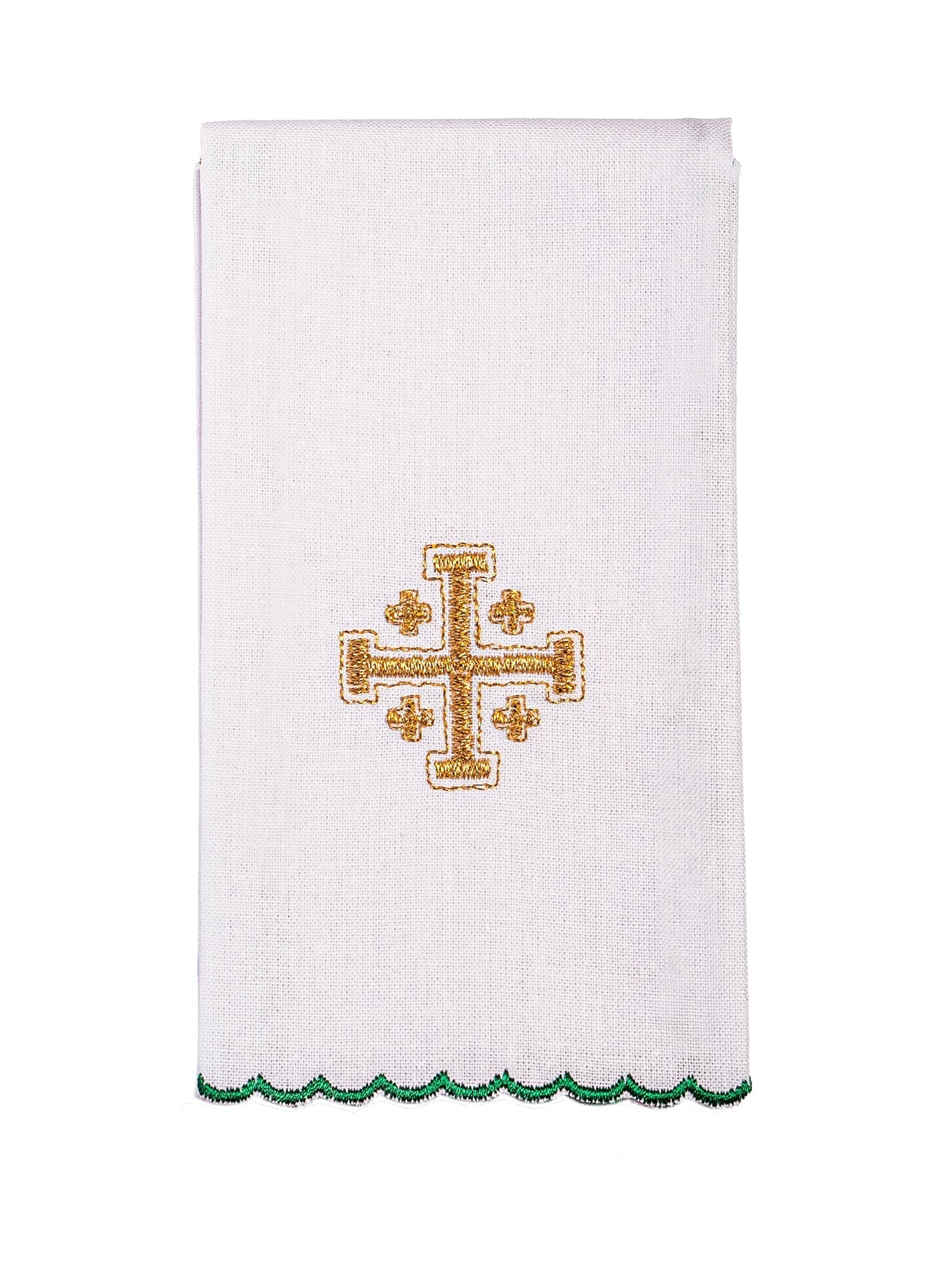 Servizio da Messa bianco con ricamo croce KK/030/04 - PERILPRETE.IT