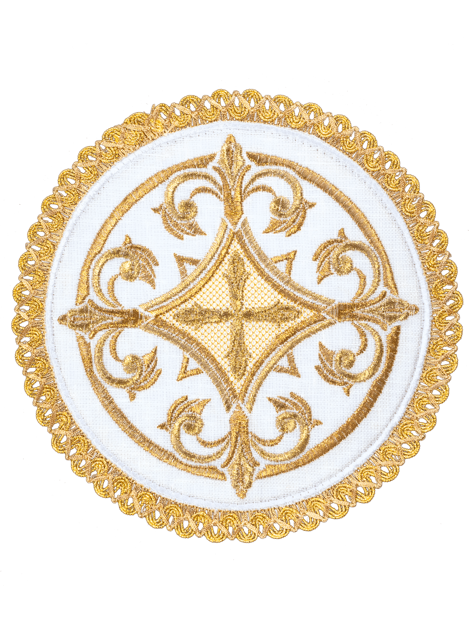 Servizio da messa in lino riccamente decorate con ricamo a croce su palla tonda S - 5022 - PERILPRETE.IT