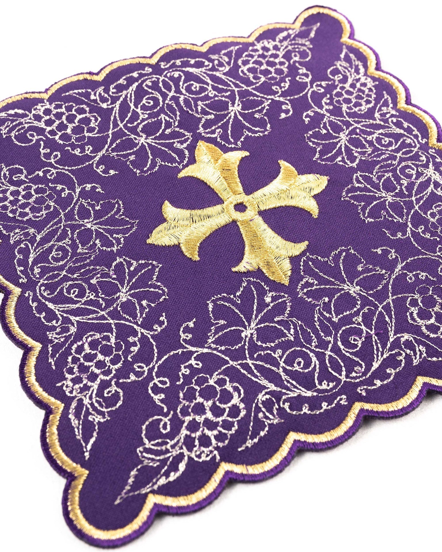 Servizio da messa ricamato con motivo della croce colore viola KDT/5028/03 FIOLET - PERILPRETE.IT