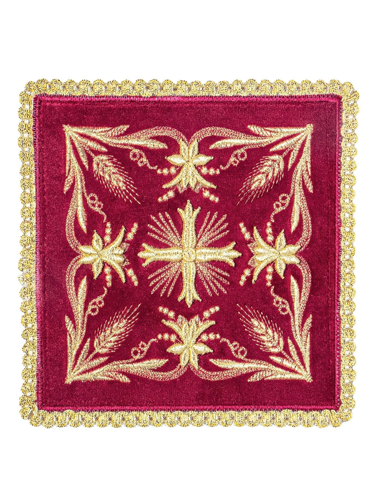 Servizio da Messa ricamato velluto rosso KK/5001/C1 - PERILPRETE.IT