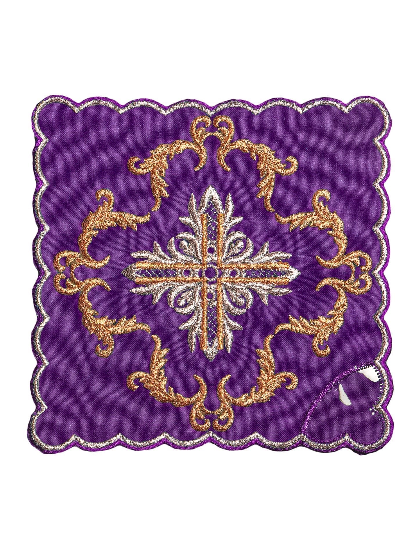Servizio da Messa ricamato viola con Croce KK/151/03 - PERILPRETE.IT