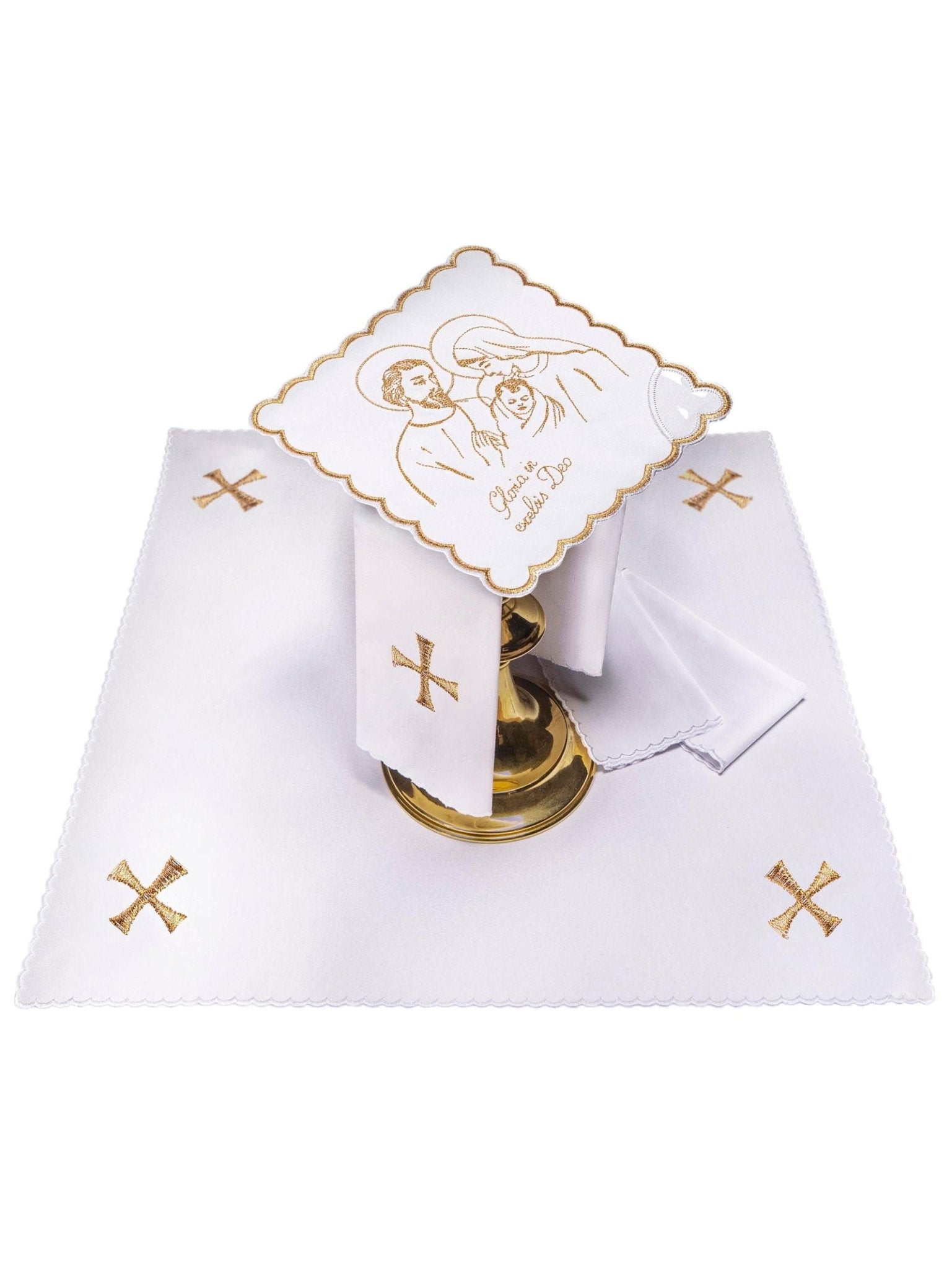 Servizio Messa con ricamo d'oro per Natale KK/118 - PERILPRETE.IT