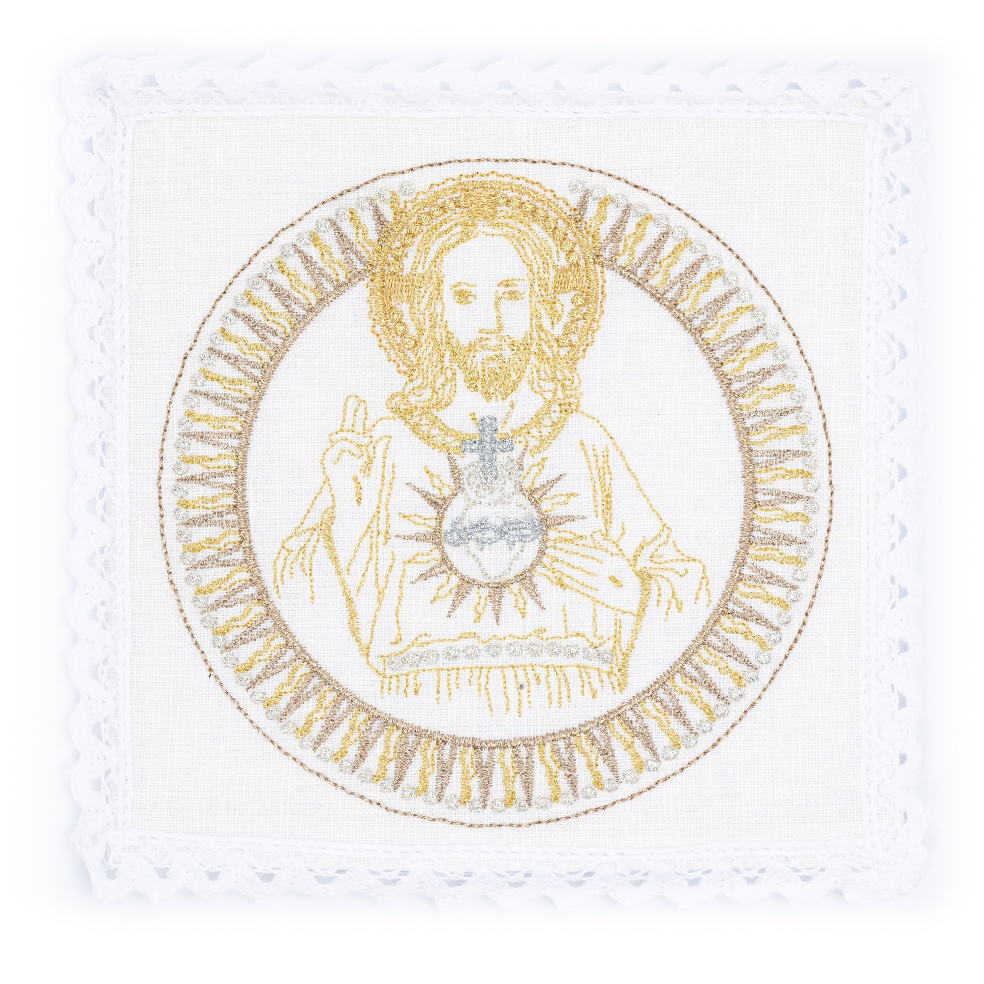 Servizio Messa in lino rcamato Sacro Cuore di Gesù KKL/079 - PERILPRETE.IT