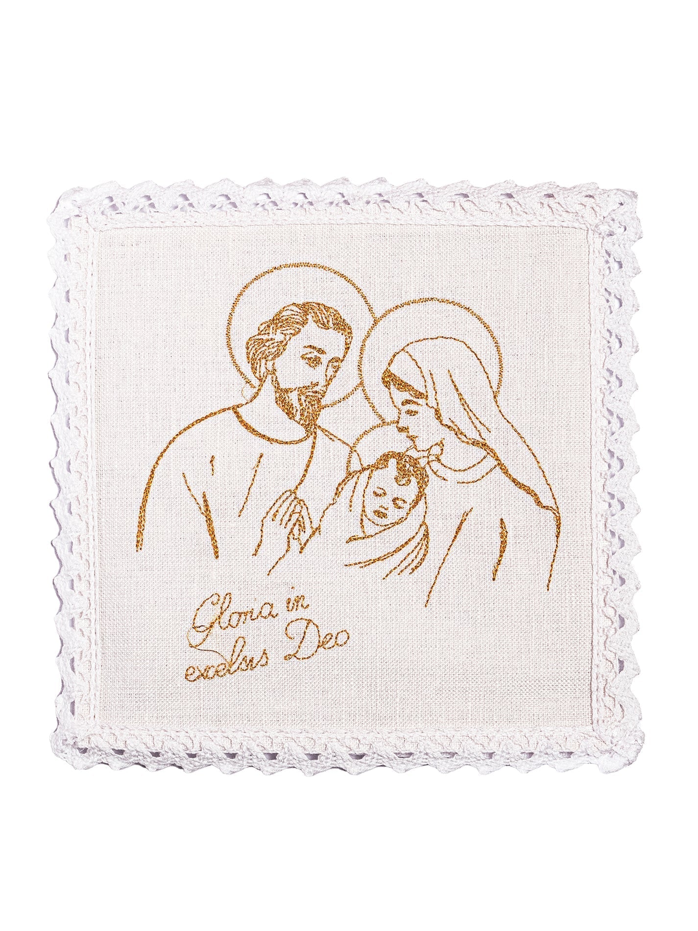Servizio Messa in lino ricamata per Natale KKL/118 - PERILPRETE.IT