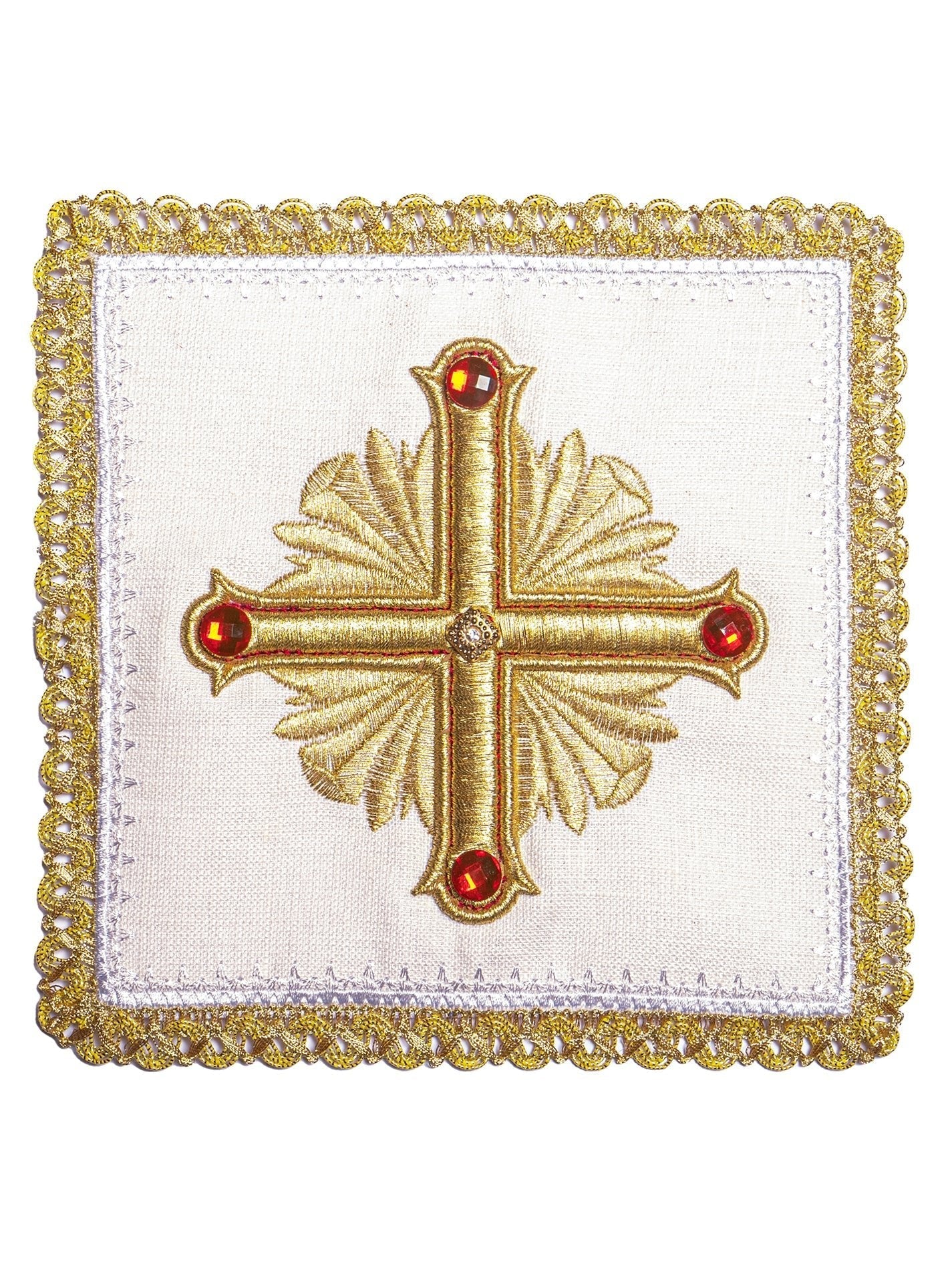 Servizio Messa in Lino riccamente ricamato con pietre decorative LE/5010 - PERILPRETE.IT