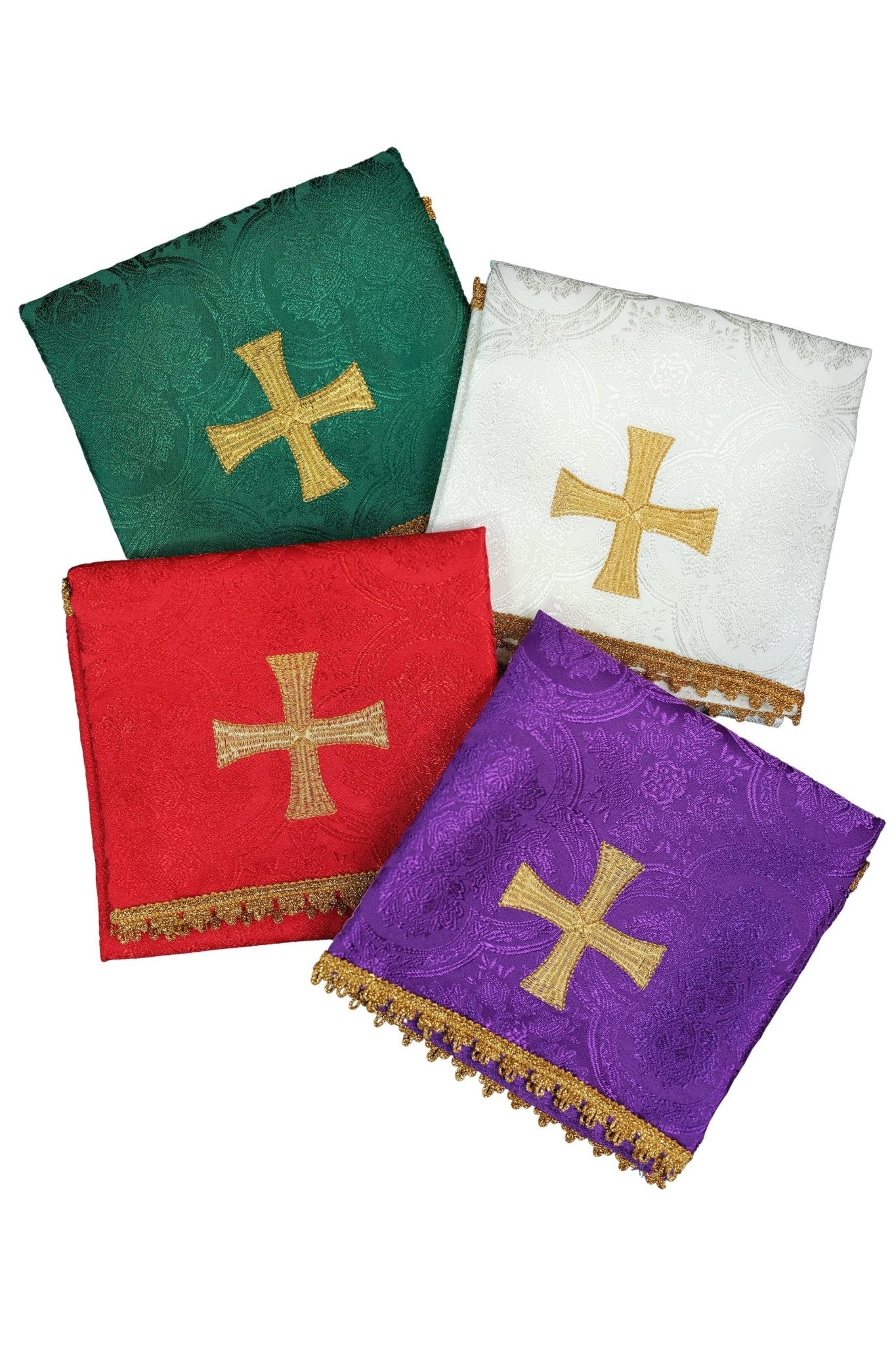 Set di copri calice in jacquard in quattro colori liturgici KWB/002/11 50X50 (4szt) - PERILPRETE.IT