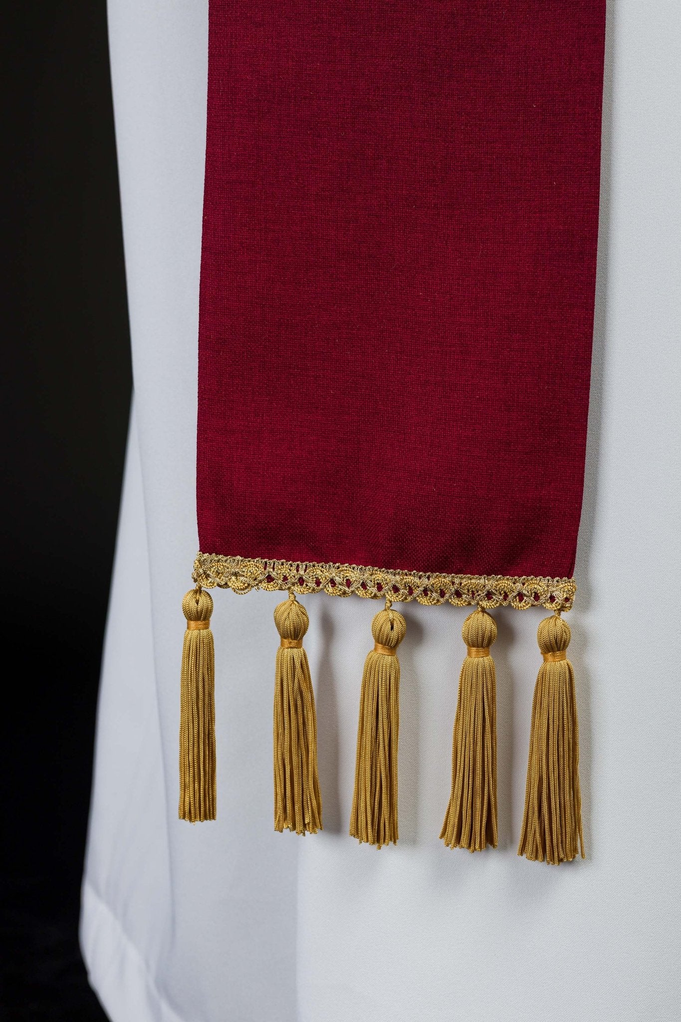 Stola liturgica rossa ricamata con simbolo IHS S-2067-02-70 - PERILPRETE.IT