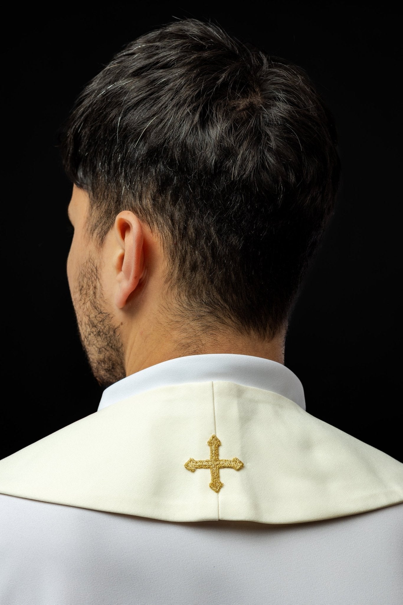 Stola ricamo Croce IHS e Sacro Cuore di Gesù KST/159/05/01 ECRU - PERILPRETE.IT