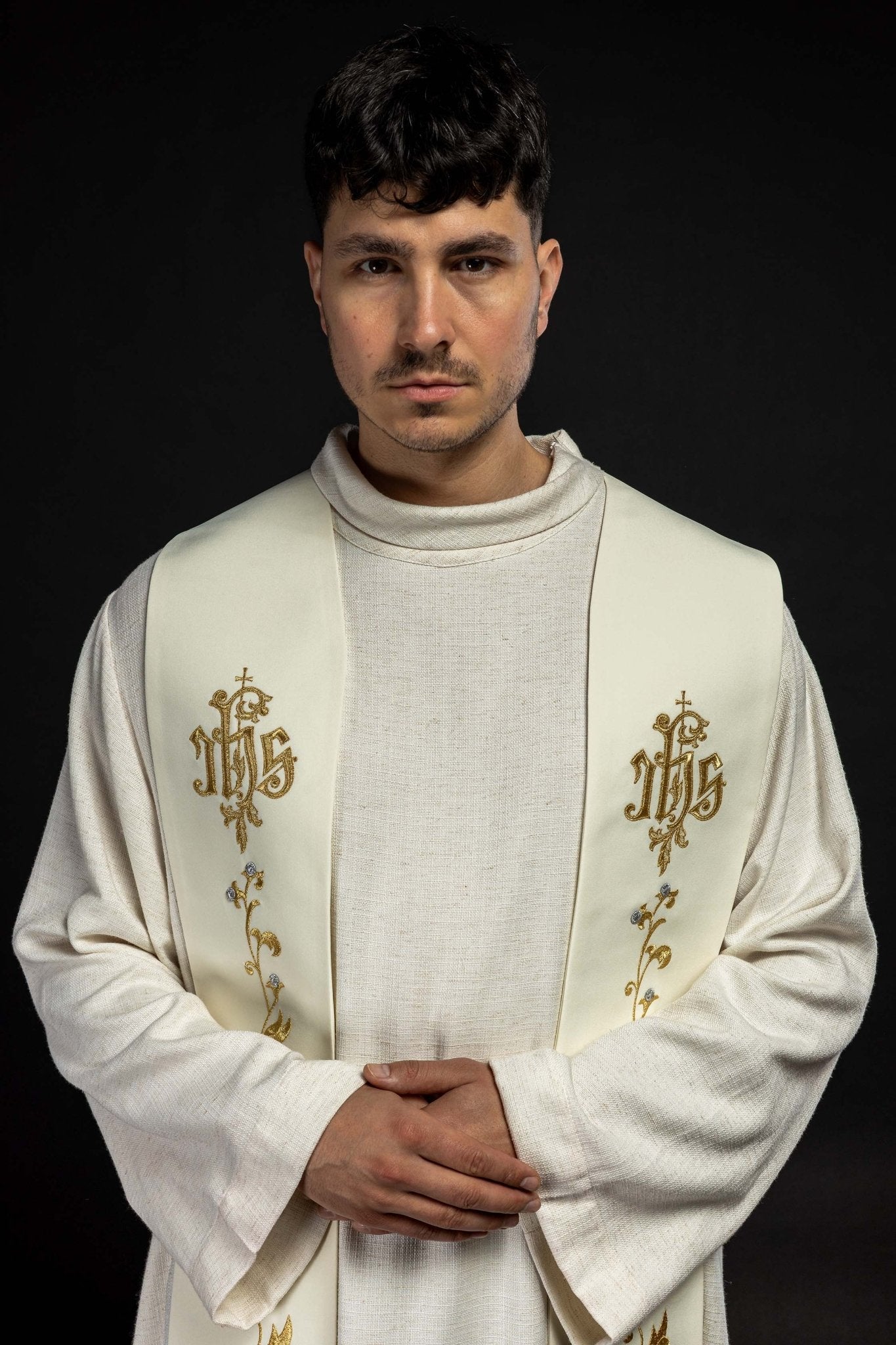 Stola sacerdotale écru IHS KST/037/05/01 ECRU - PERILPRETE.IT