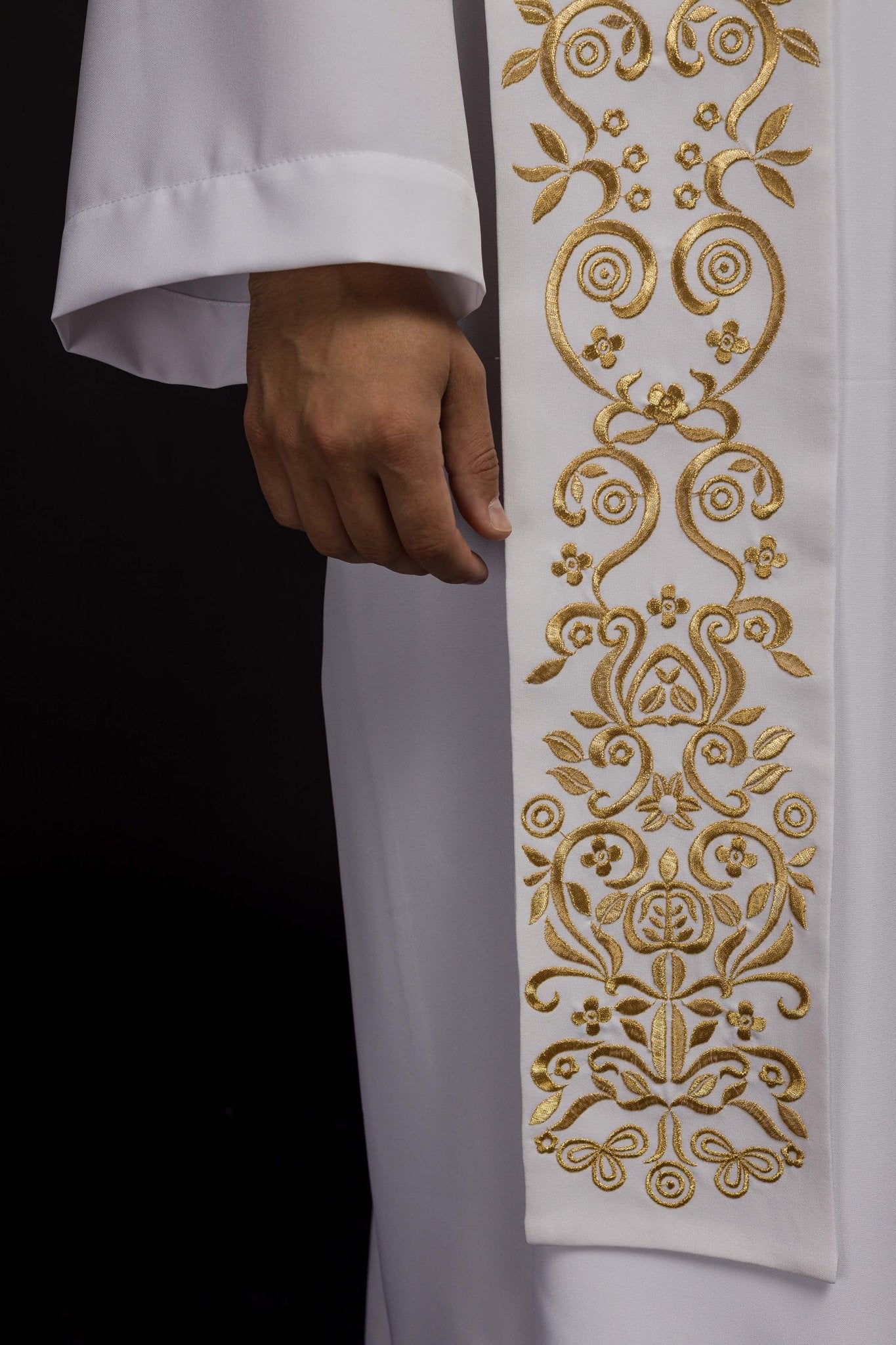 Stola sacerdotale ricamata bianca Mariano KST/056/04/01 BIAŁY - PERILPRETE.IT