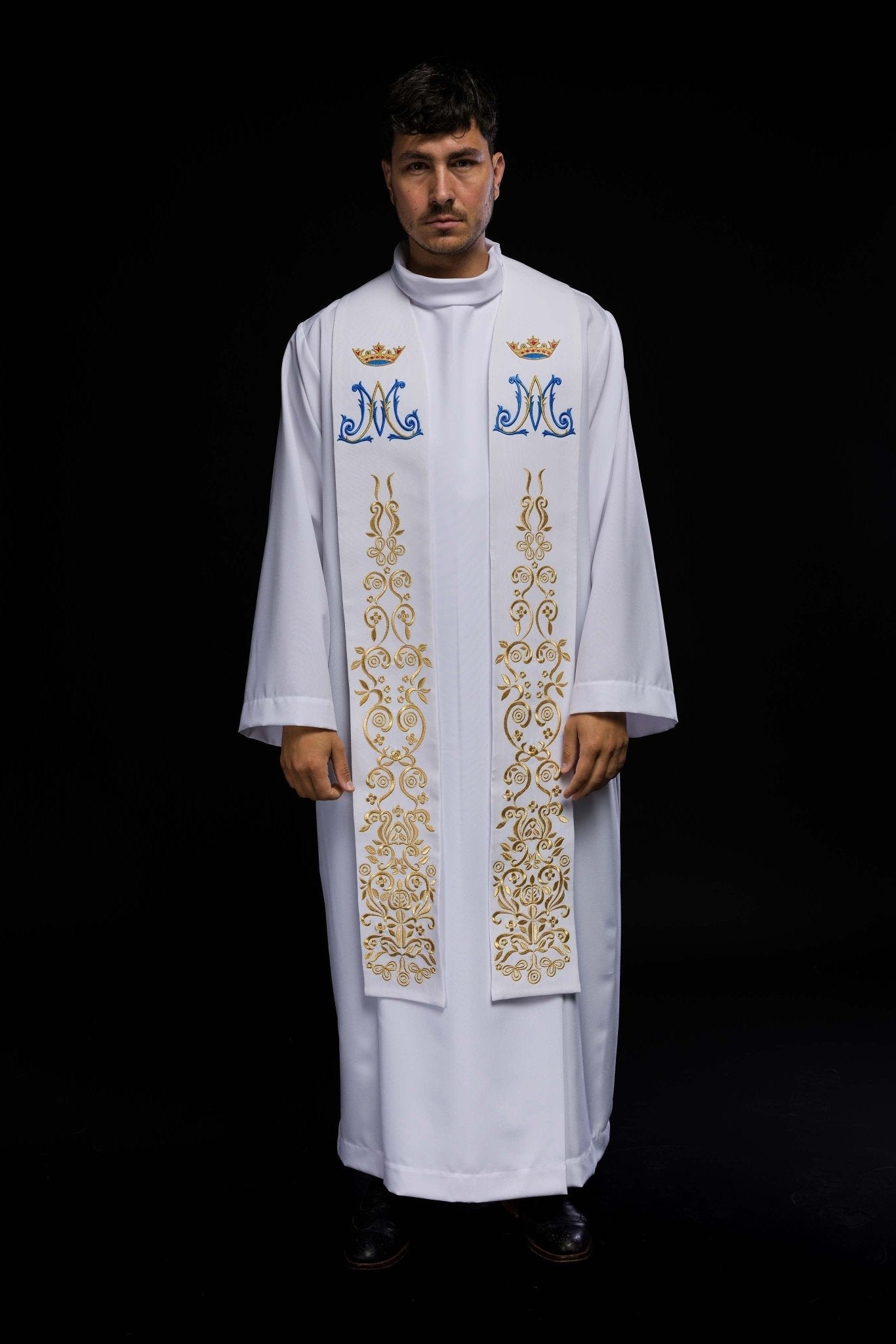 Stola sacerdotale ricamata bianca Mariano KST/056/04/01 BIAŁY - PERILPRETE.IT
