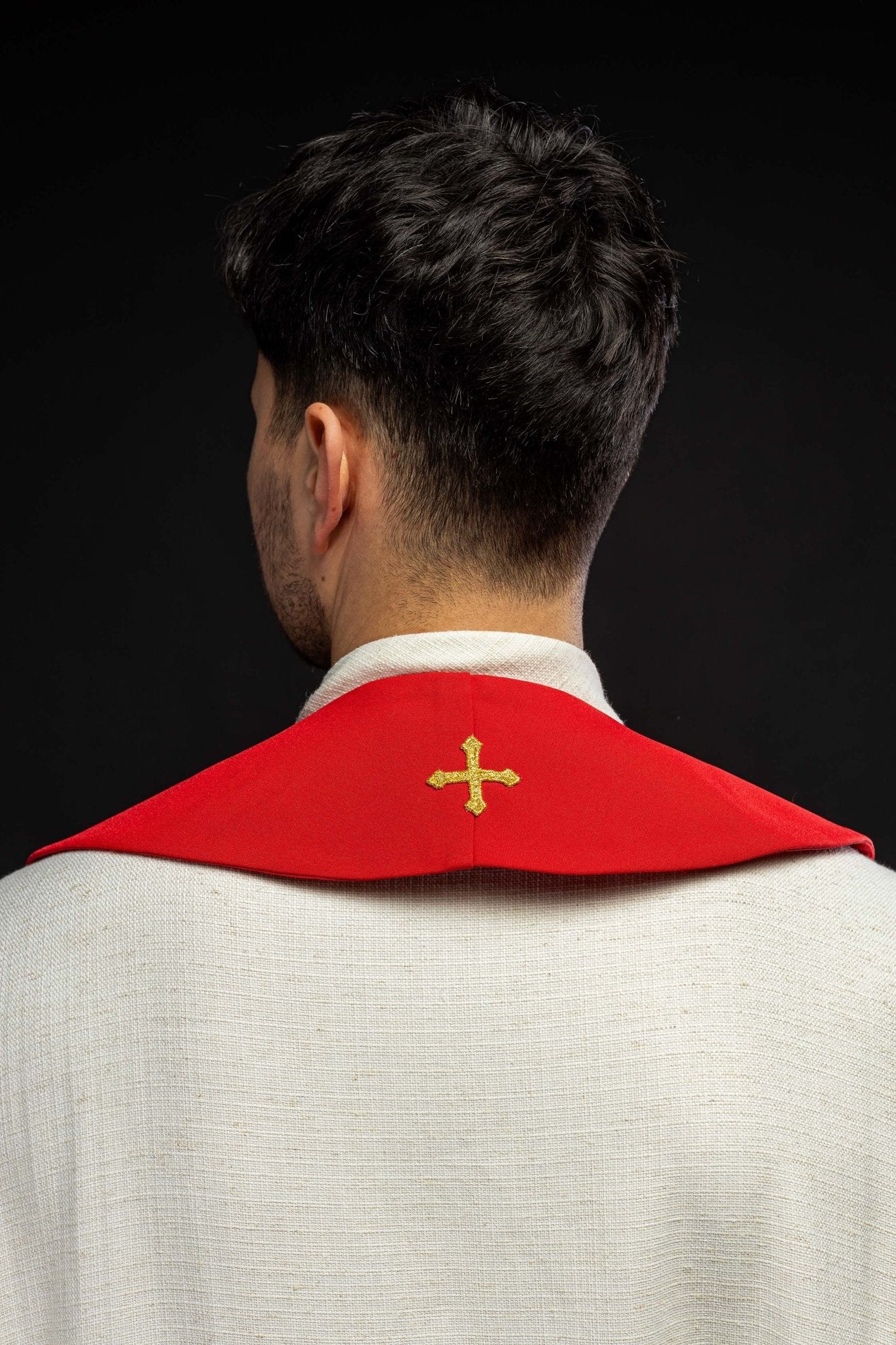 Stola sacerdotale ricamata IHS rossa KST/031/02/01 CZERWONY - PERILPRETE.IT
