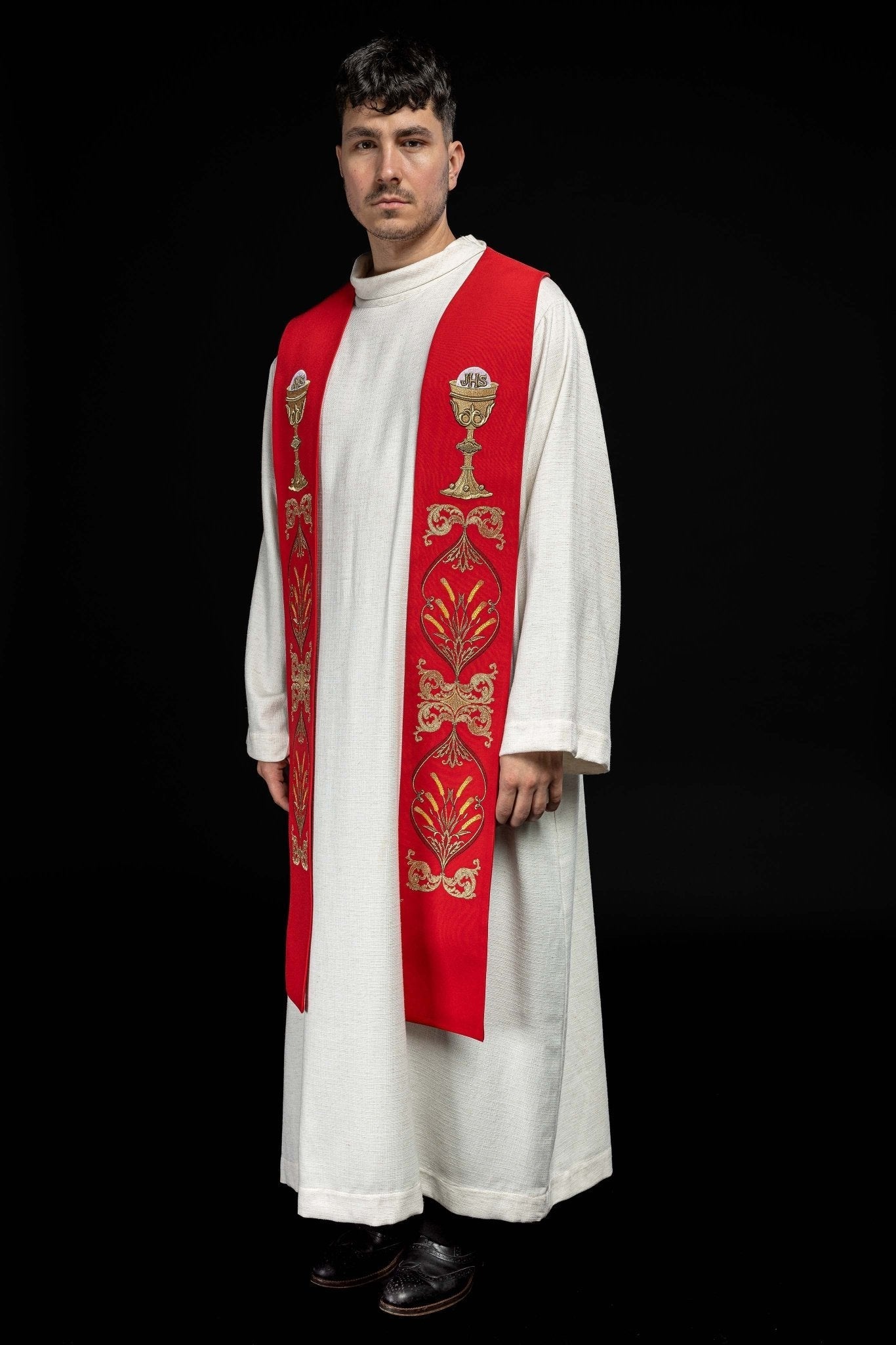 Stola sacerdotale rossa calice IHS KST/042/02/01 CZERWONY - PERILPRETE.IT