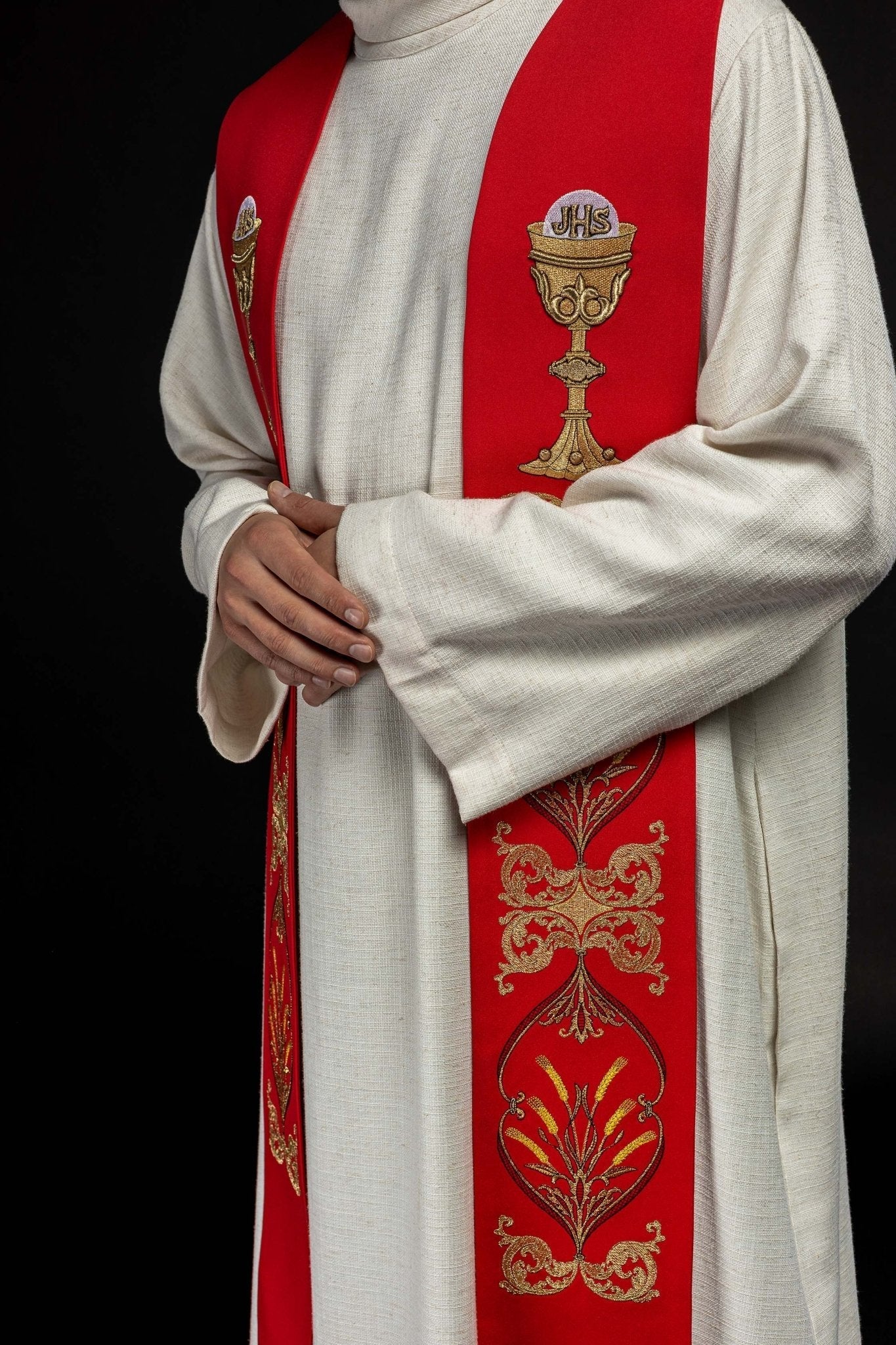 Stola sacerdotale rossa calice IHS KST/042/02/01 CZERWONY - PERILPRETE.IT