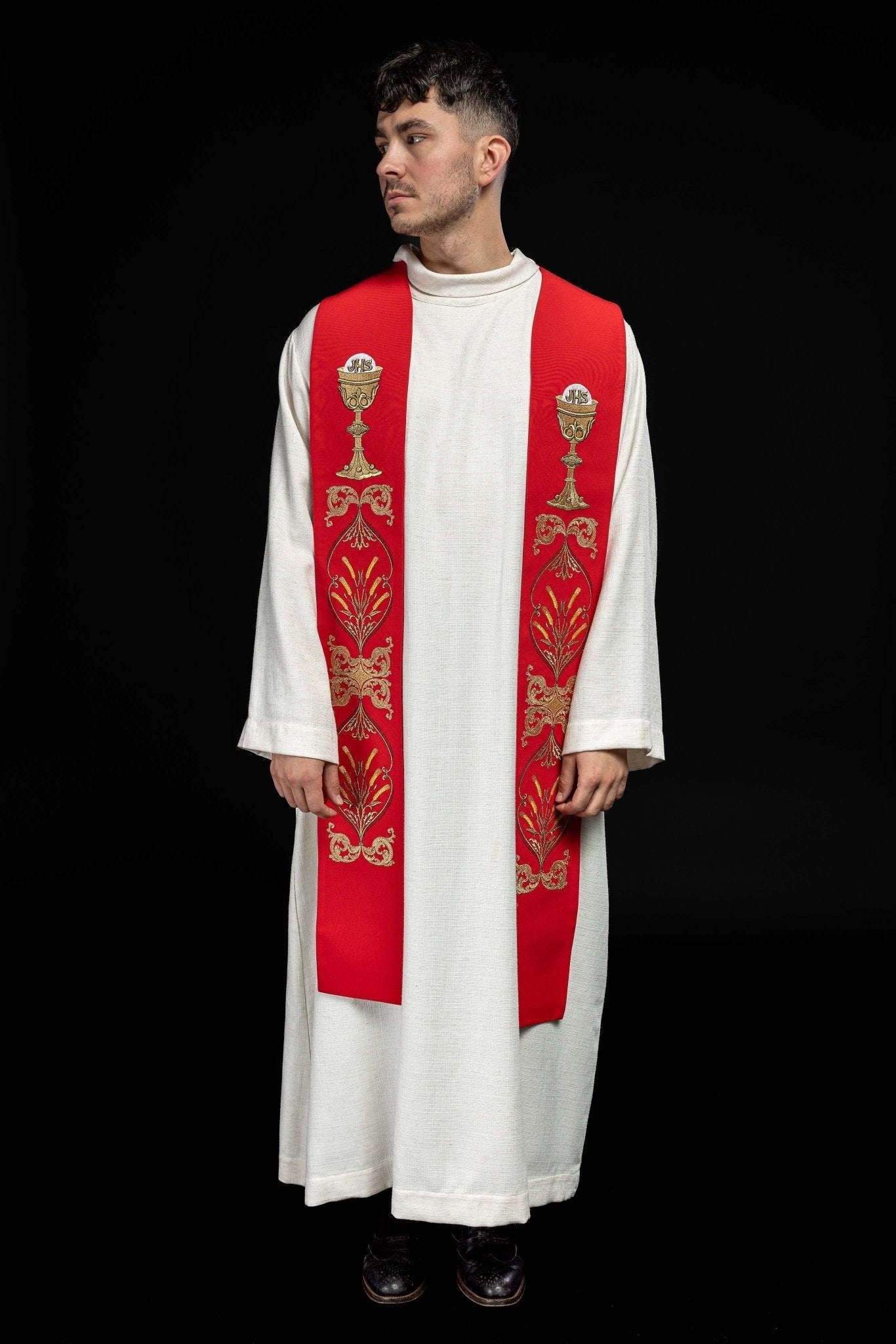 Stola sacerdotale rossa calice IHS KST/042/02/01 CZERWONY - PERILPRETE.IT