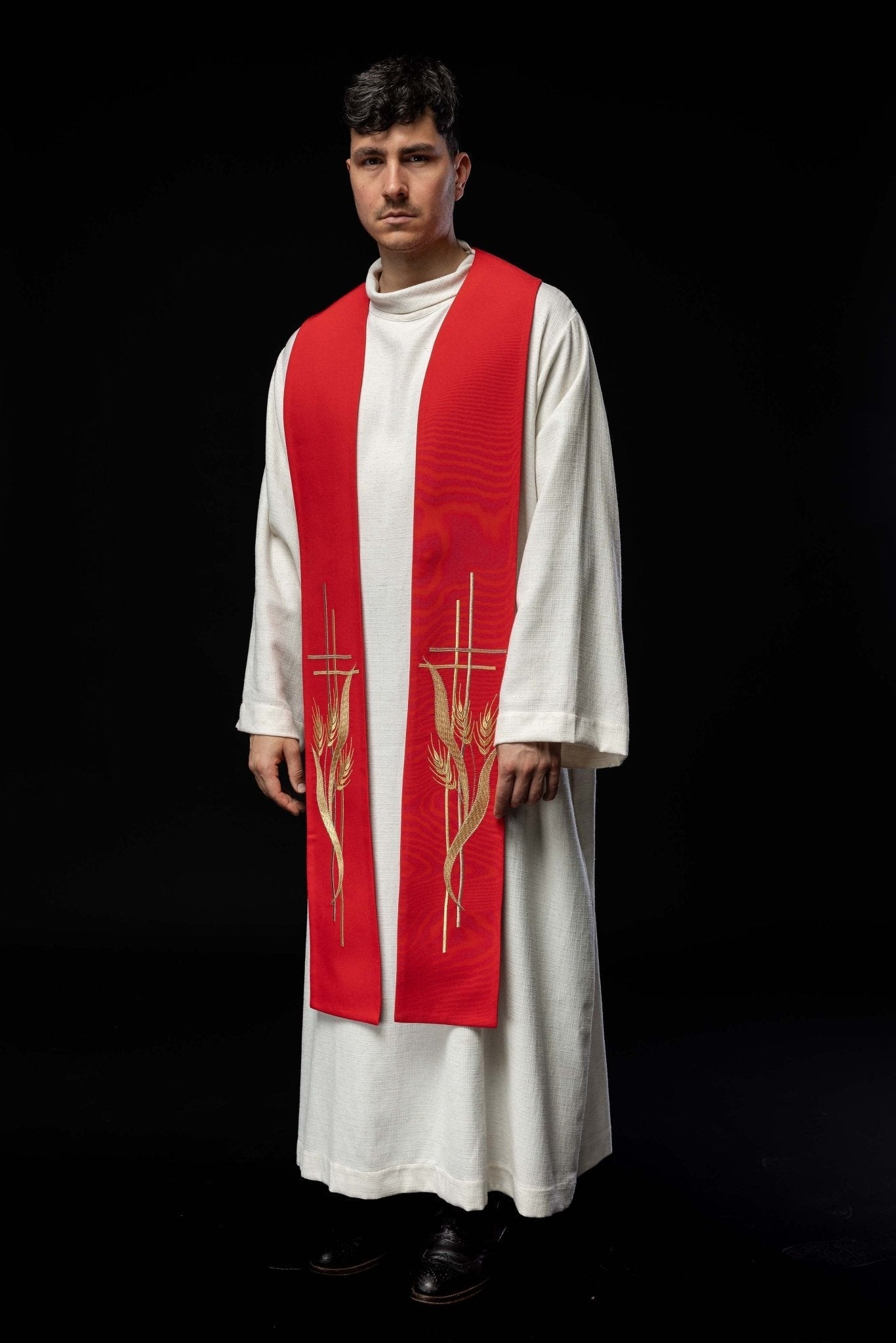 Stola sacerdotale rossa ricamata KST/083/02/01 CZERWONY - PERILPRETE.IT