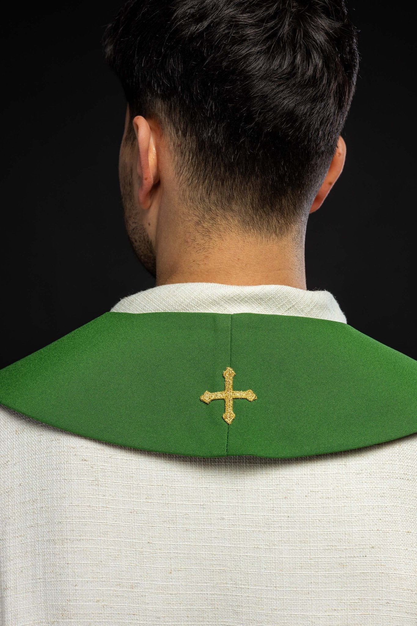 Stola sacerdotale verde con ricamo IHS KST/053/01/12 ZIELONY - PERILPRETE.IT