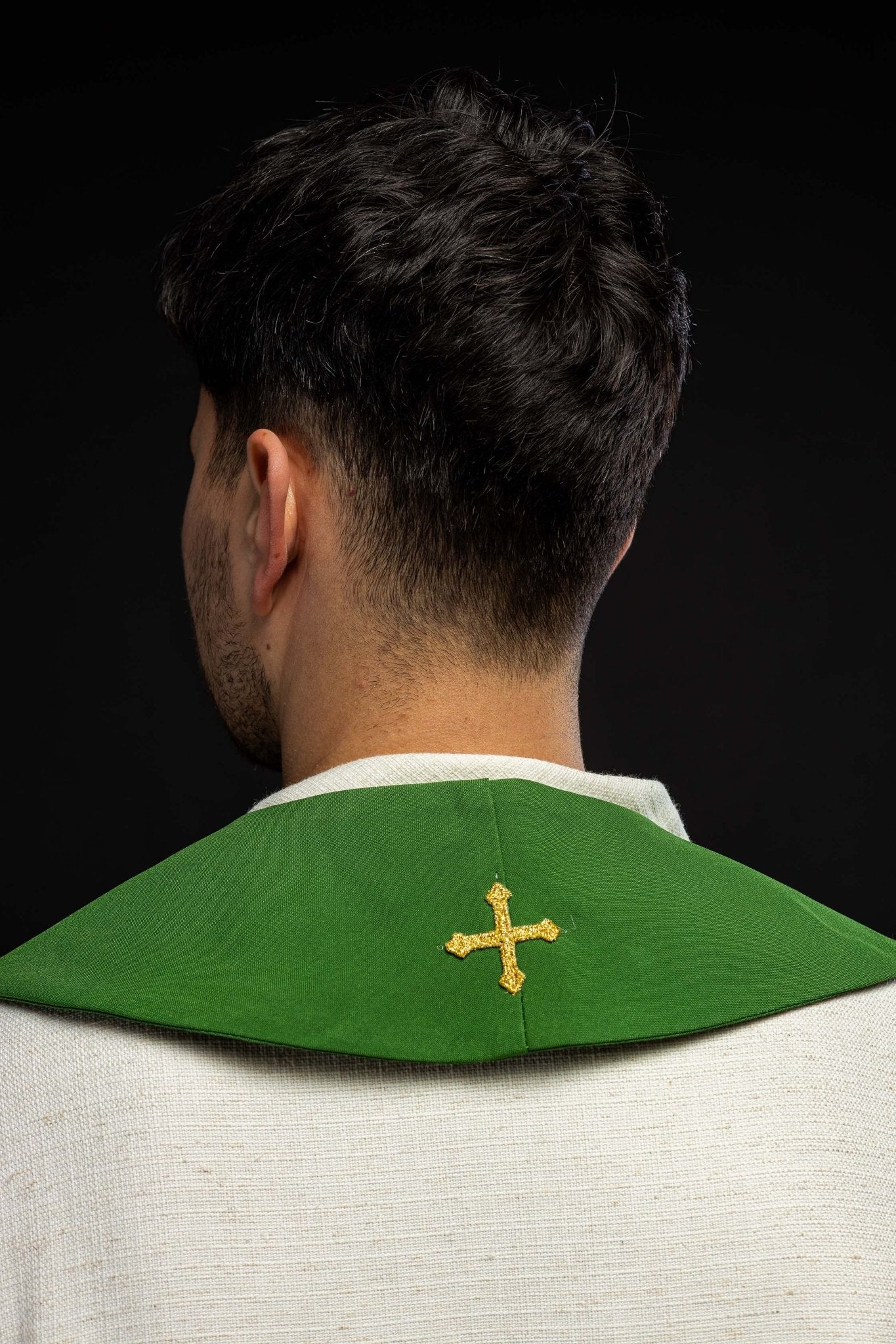 Stola sacerdotale verde ricamata Croce KST/072/01/01 ZIELONY - PERILPRETE.IT