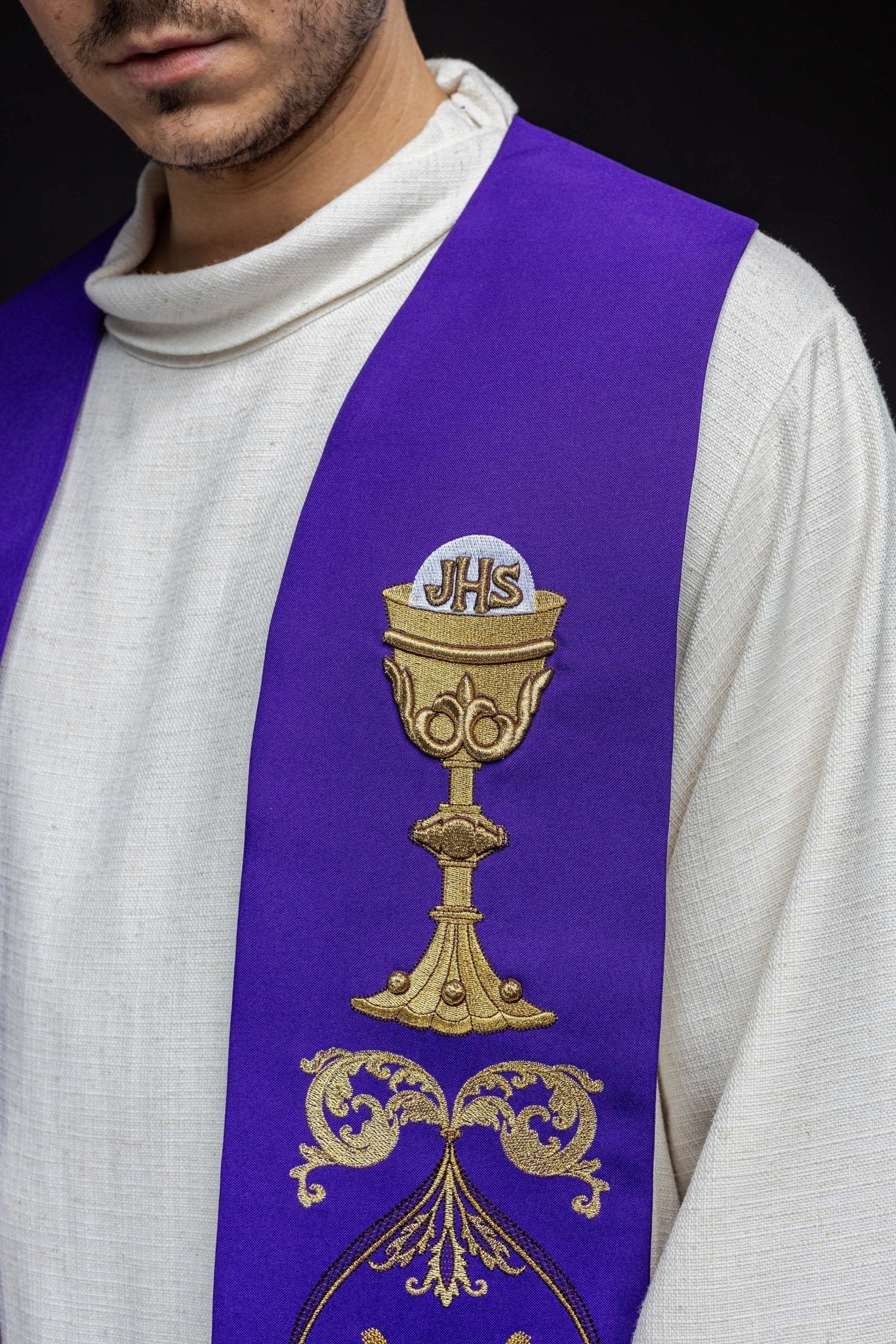 Stola sacerdotale viola Calice IHS KST/042/03/01 FIOLET - PERILPRETE.IT