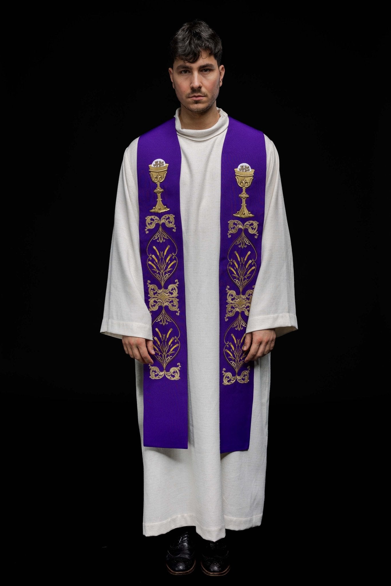 Stola sacerdotale viola Calice IHS KST/042/03/01 FIOLET - PERILPRETE.IT