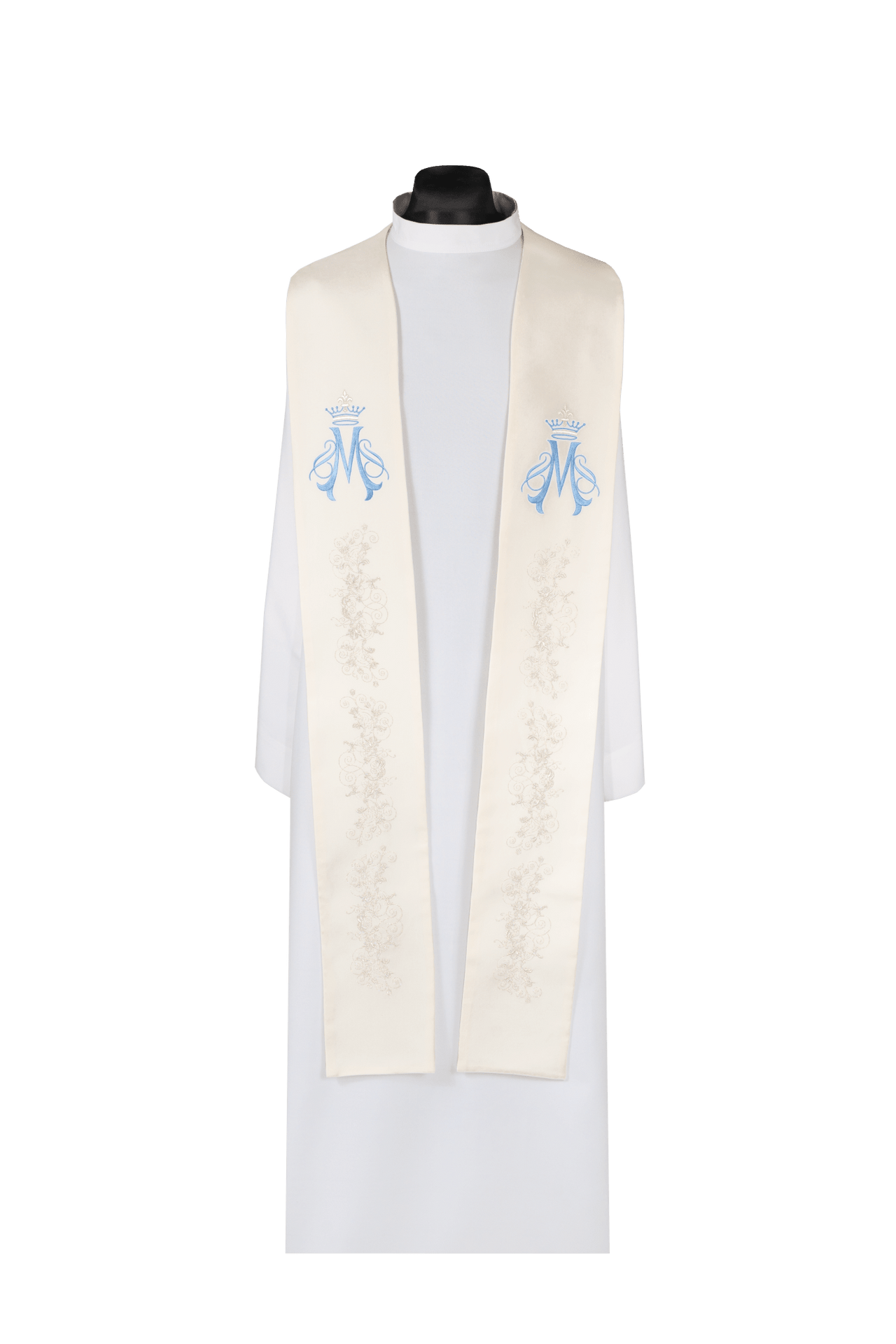 Stuła haftowana Maryjna ecru