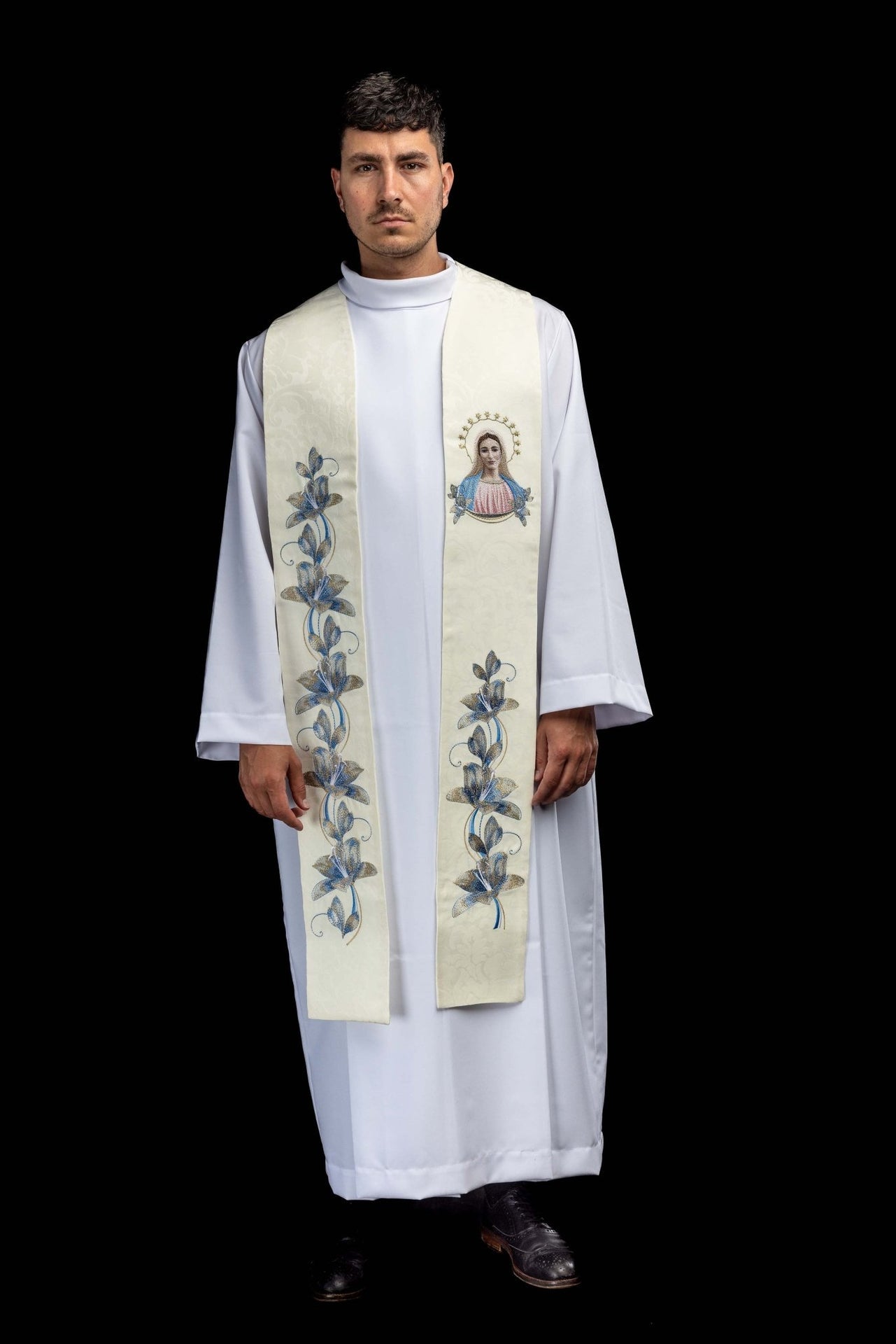 Stuła haftowana z wizerunkiem Matki Bożej Medjugorje