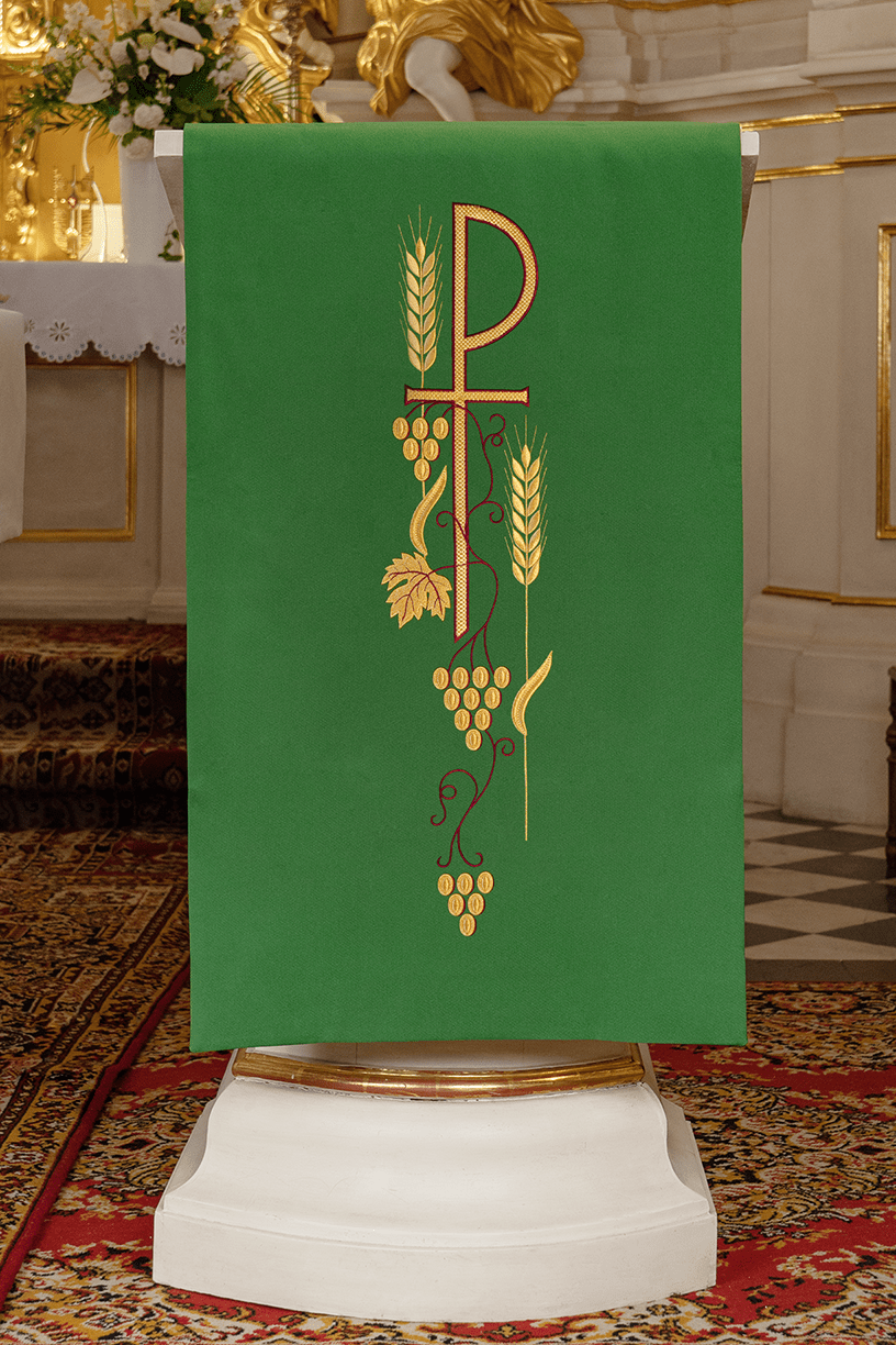 Verde coprileggio con simbolo ricamato PAX KMO/001/01/01 ZIELONY 55*250 - PERILPRETE.IT