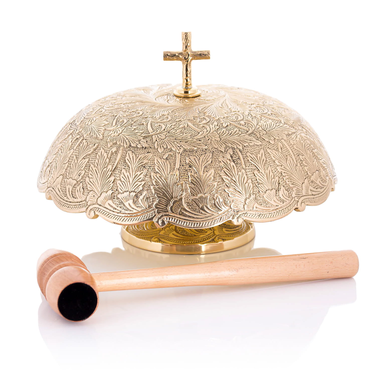Gong singolo - ottone - martello di legno - 24 cm