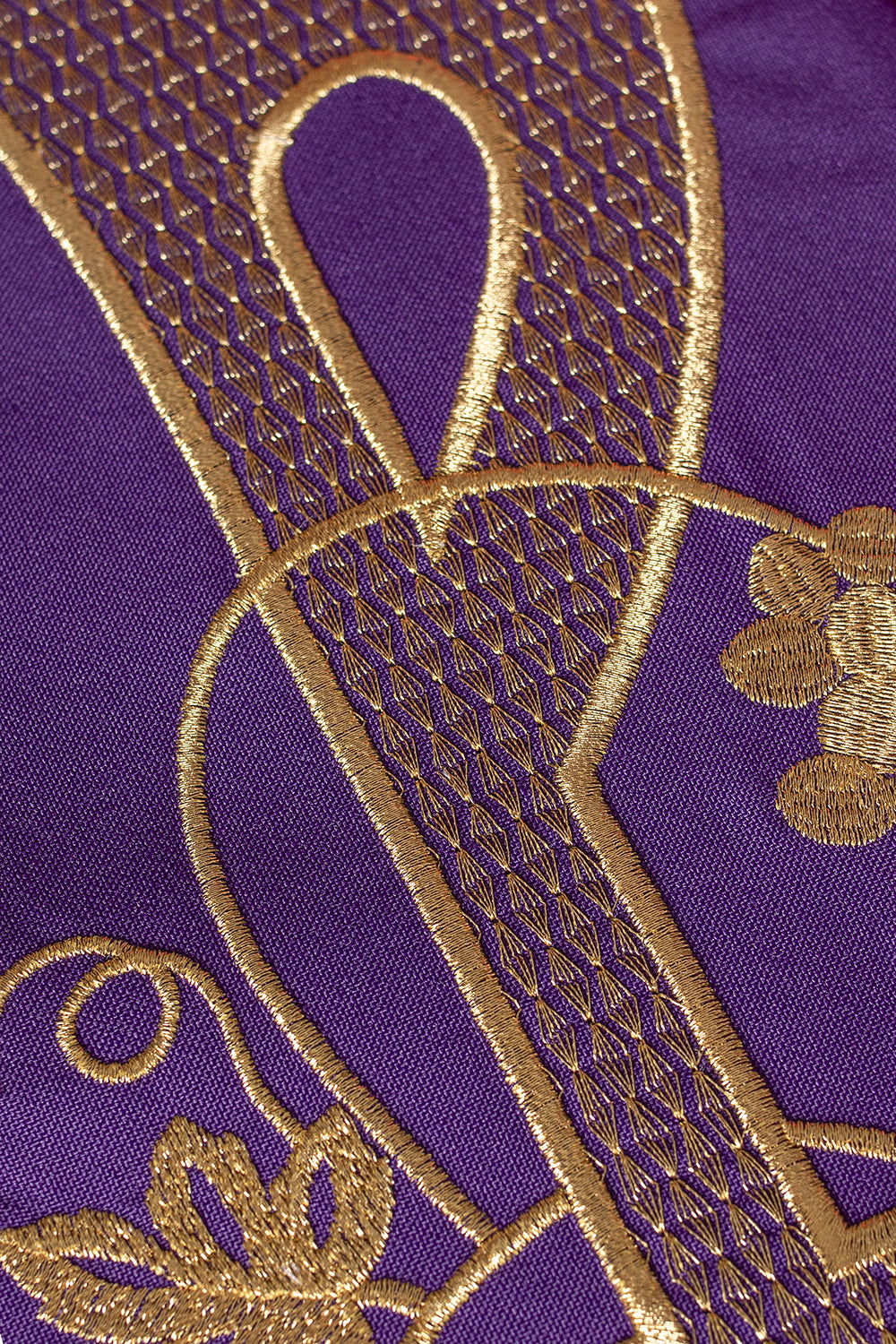 Stola sacerdotale viola ricamata