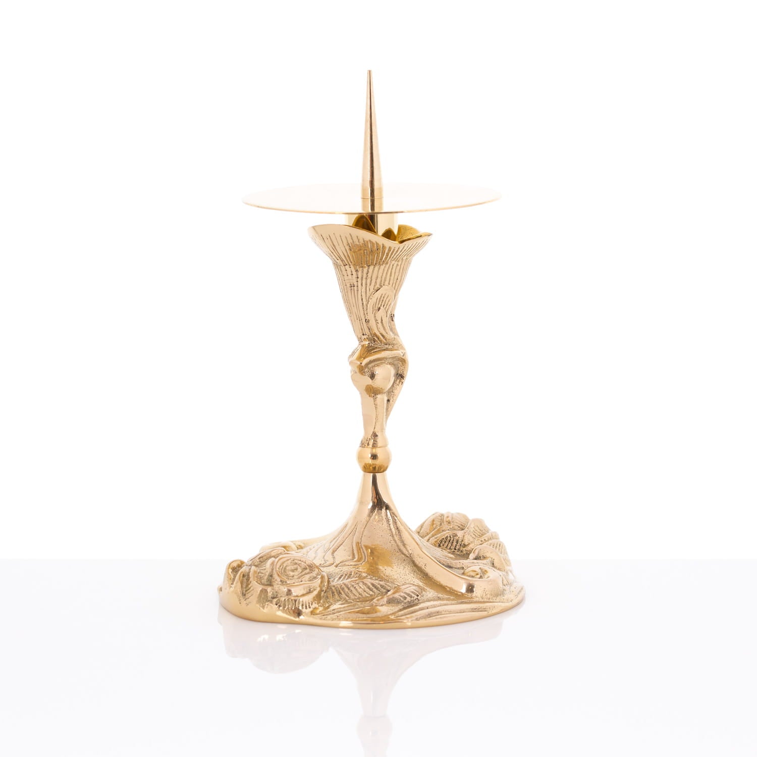 Candeliere da altare in ottone - 14 cm