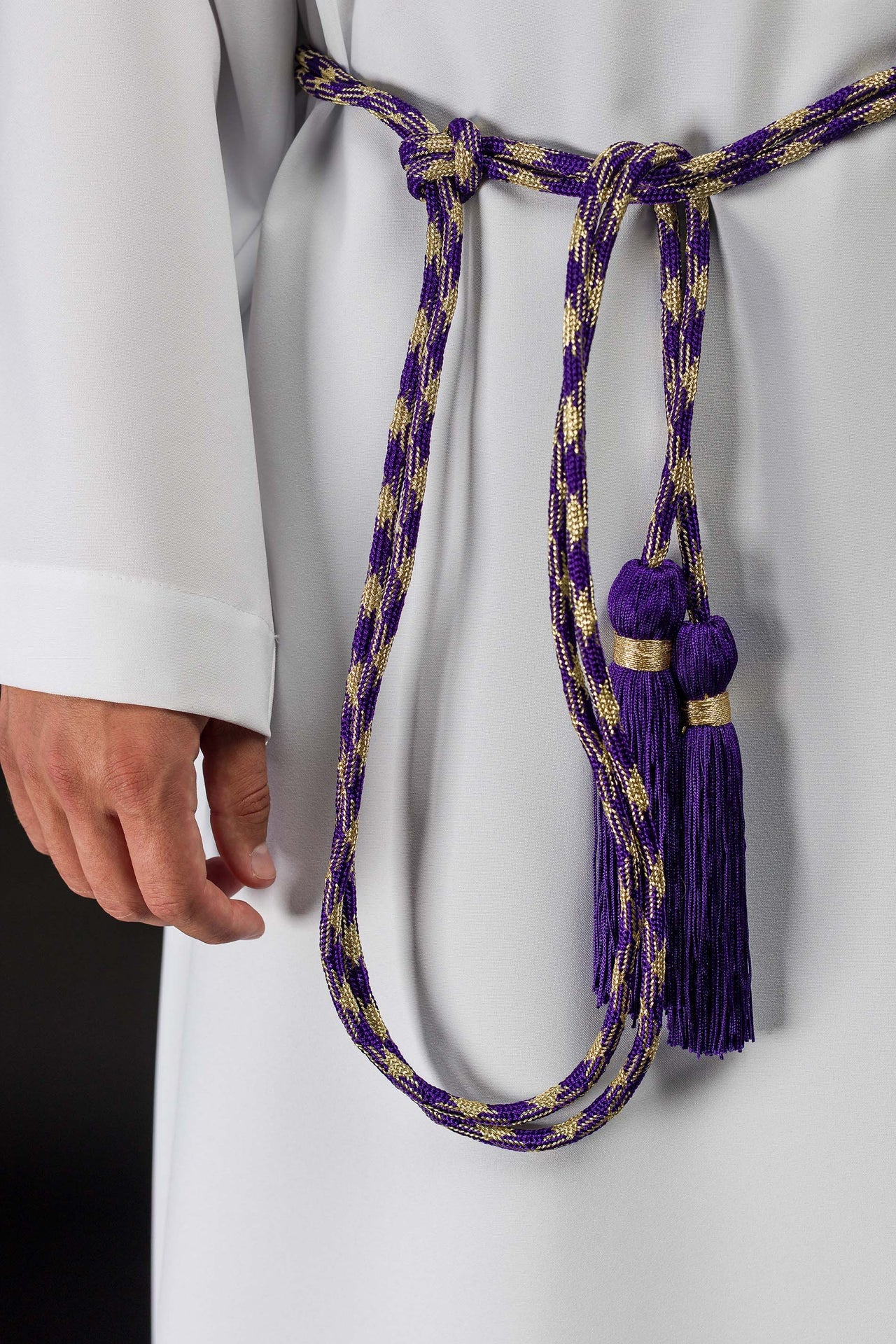 Cingolo liturgico viola e oro