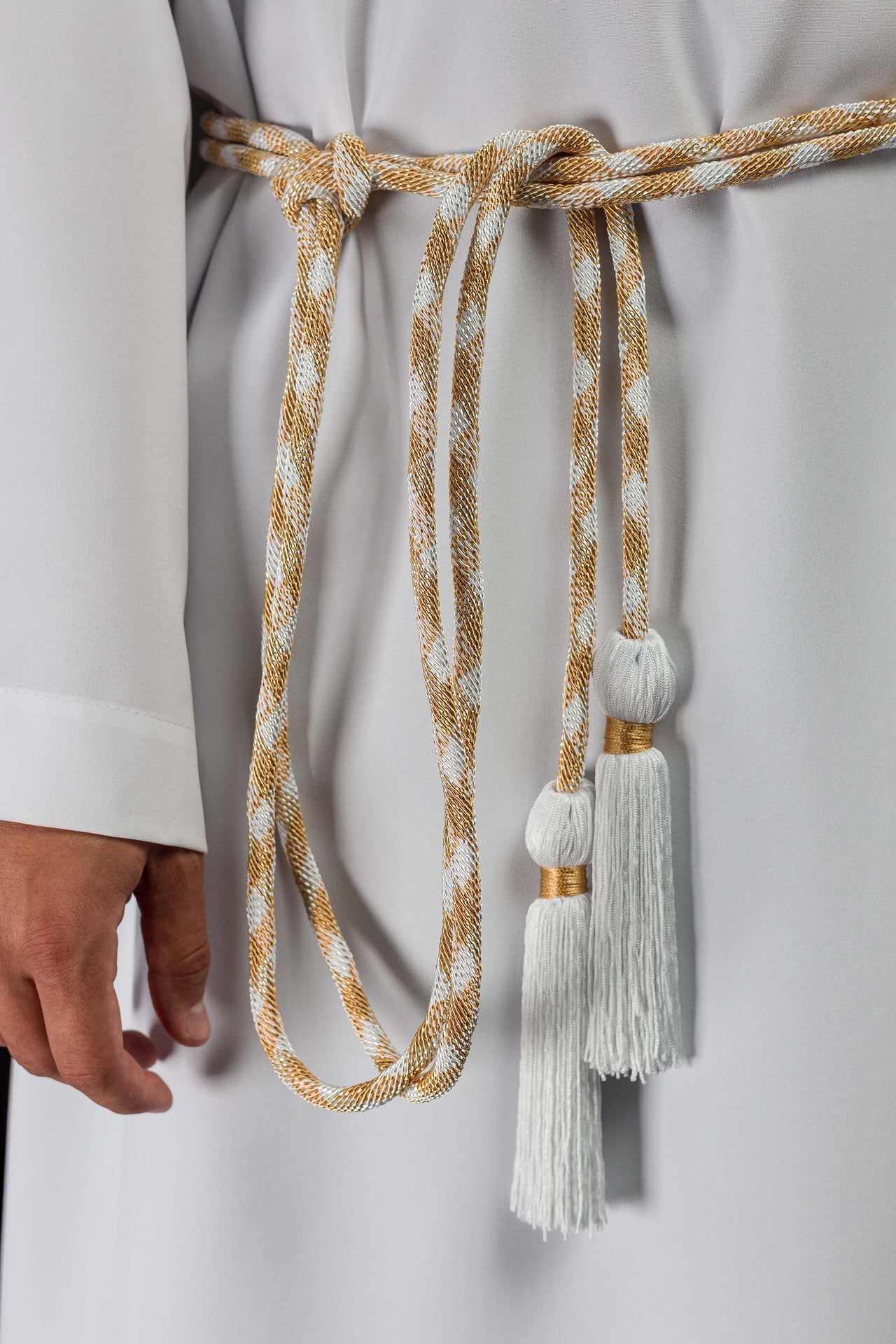 Cingolo liturgico bianco e oro Premium