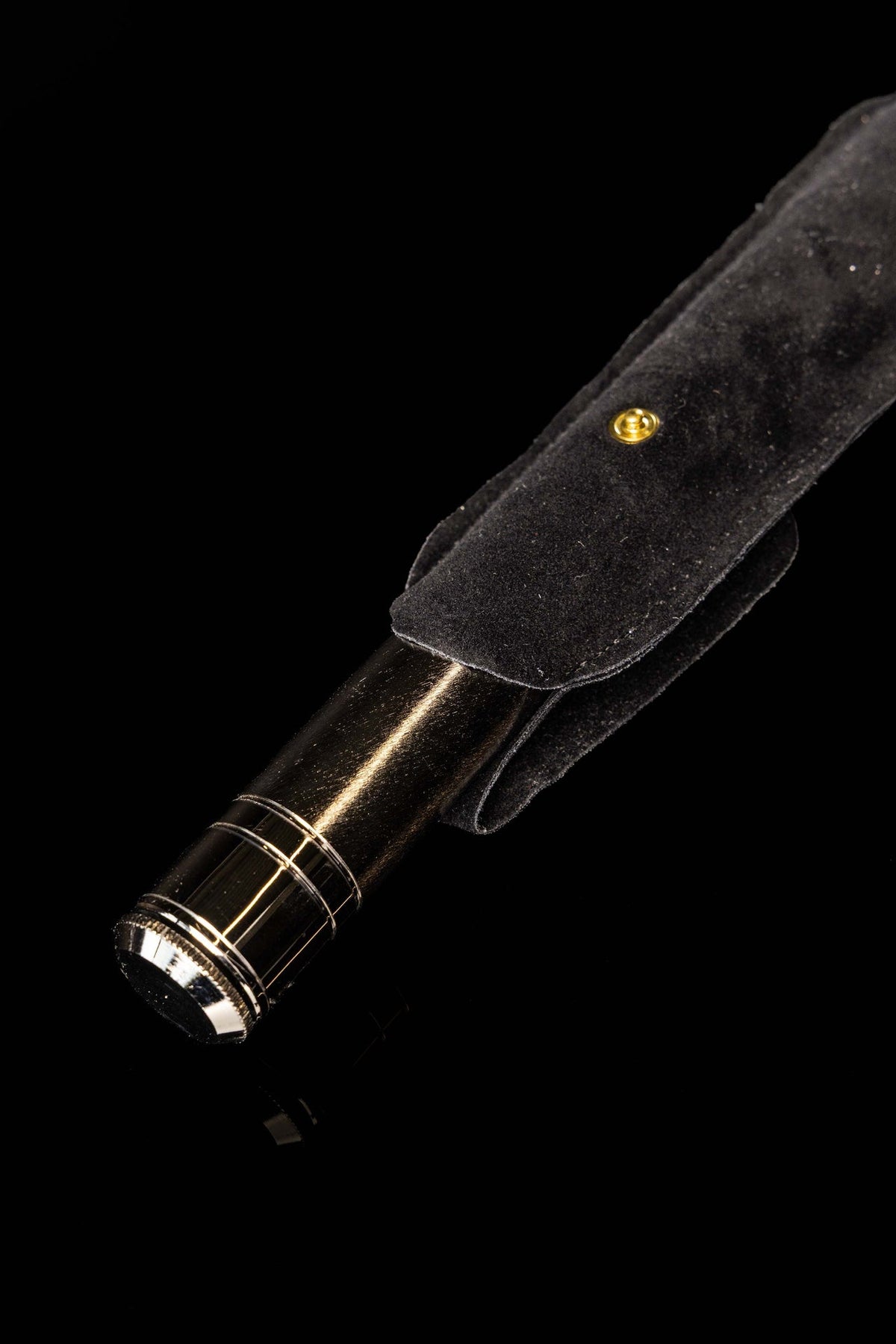 Aspersorio liturgico in metallo con custodia, 17 cm
