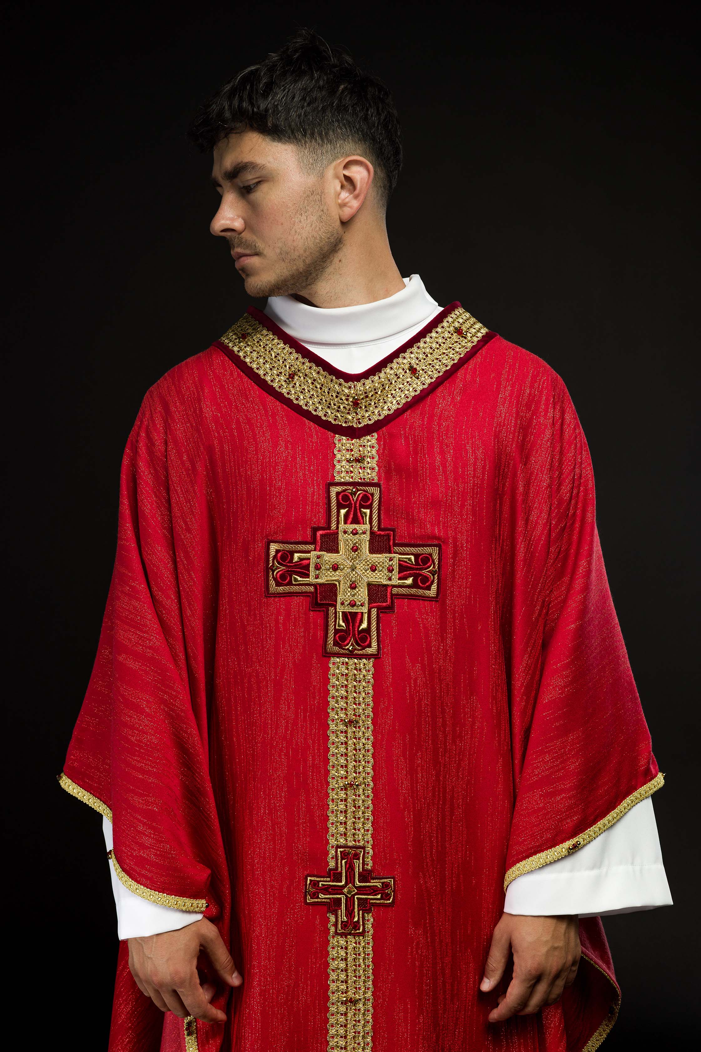 Casula fatto a mano con pietre naturali Handmade 7015 Rosso