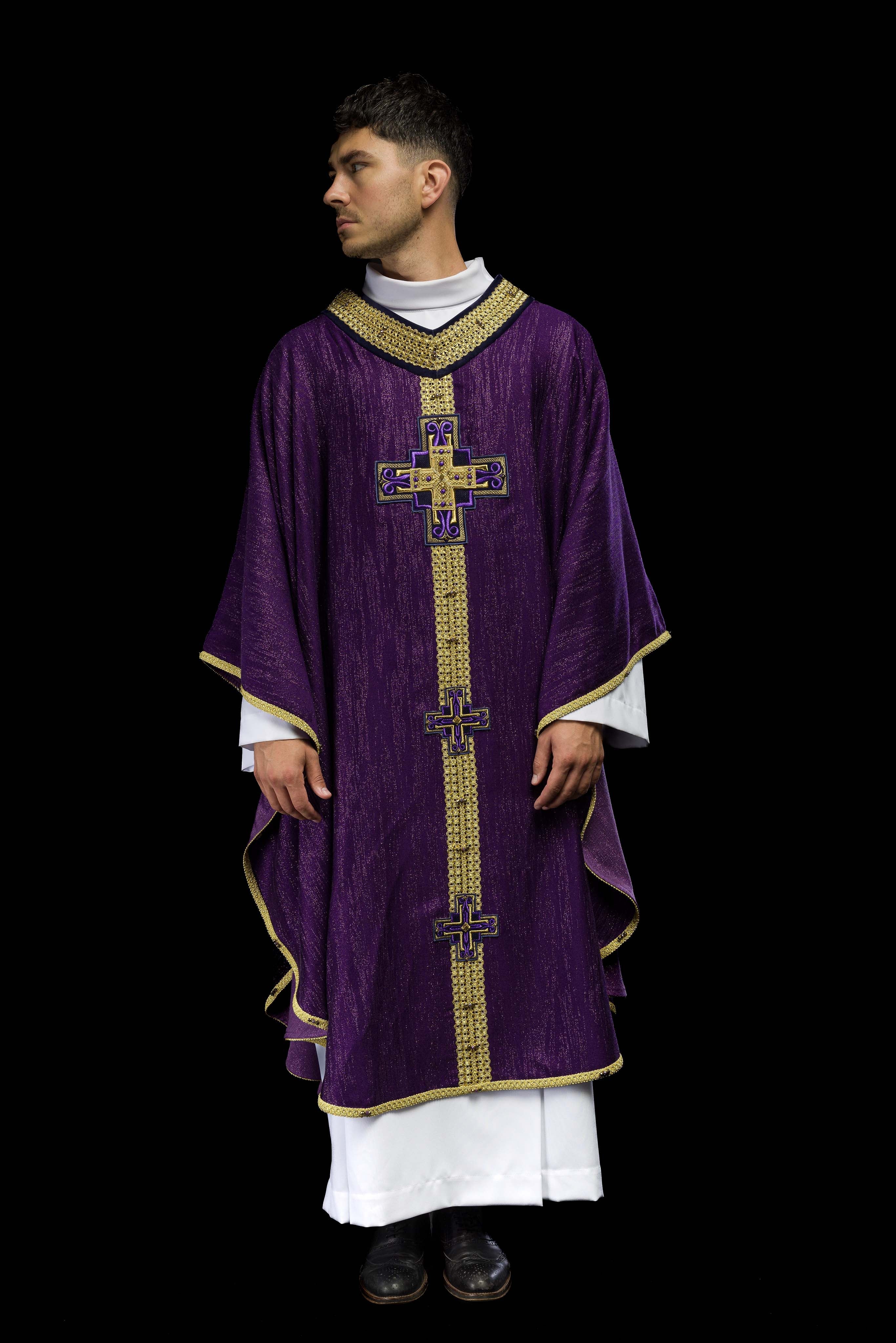 Casula fatto a mano con pietre naturali Handmade 7015 Viola