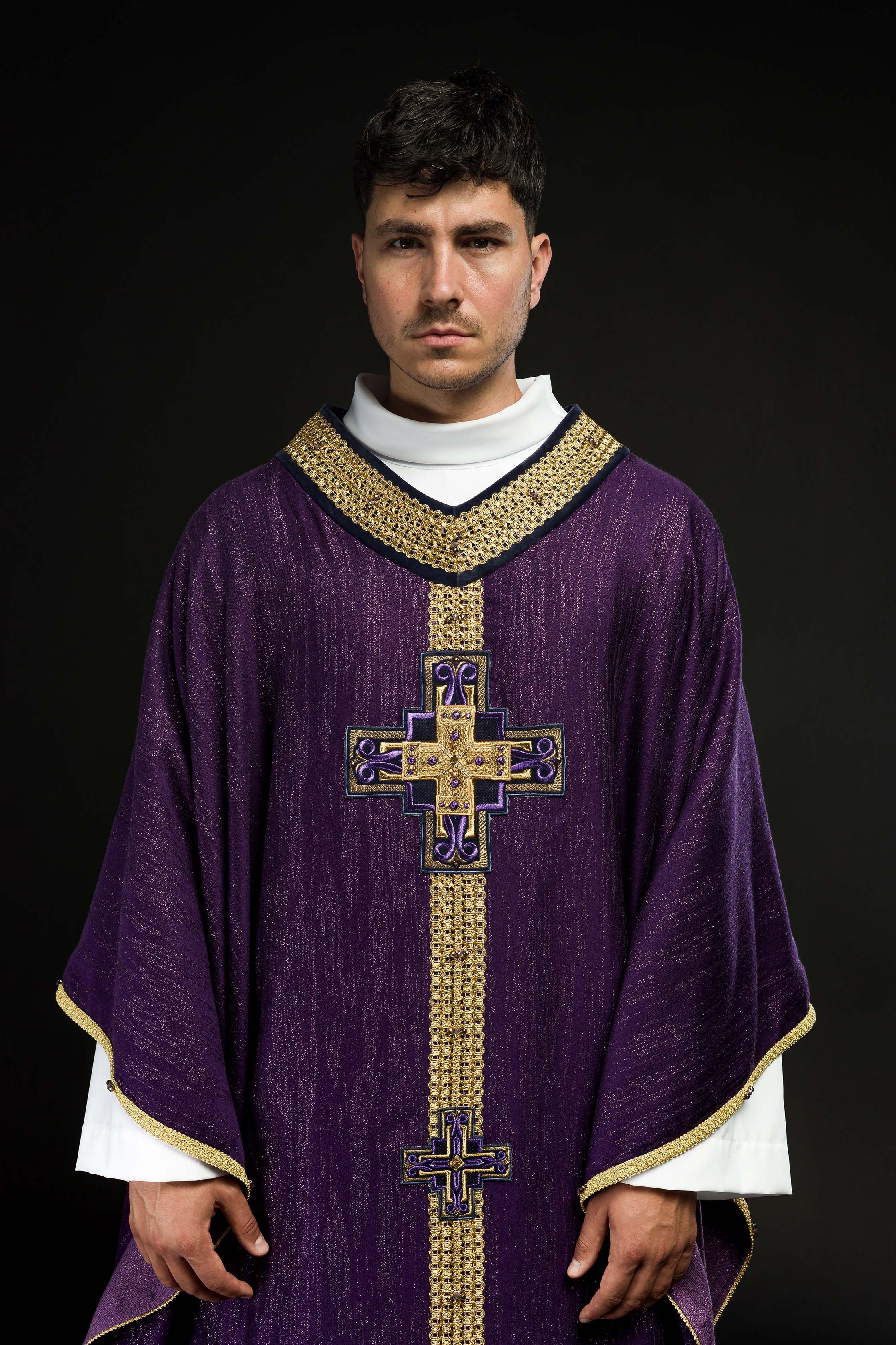 Casula fatto a mano con pietre naturali Handmade 7015 Viola