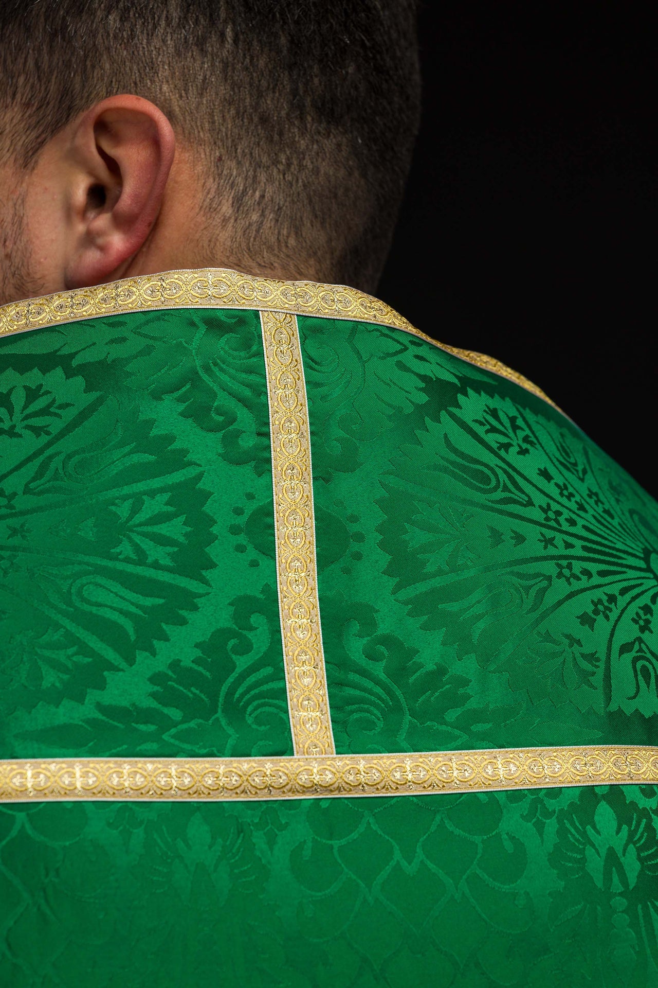 Piviale romano in tessuto jacquard – Verde