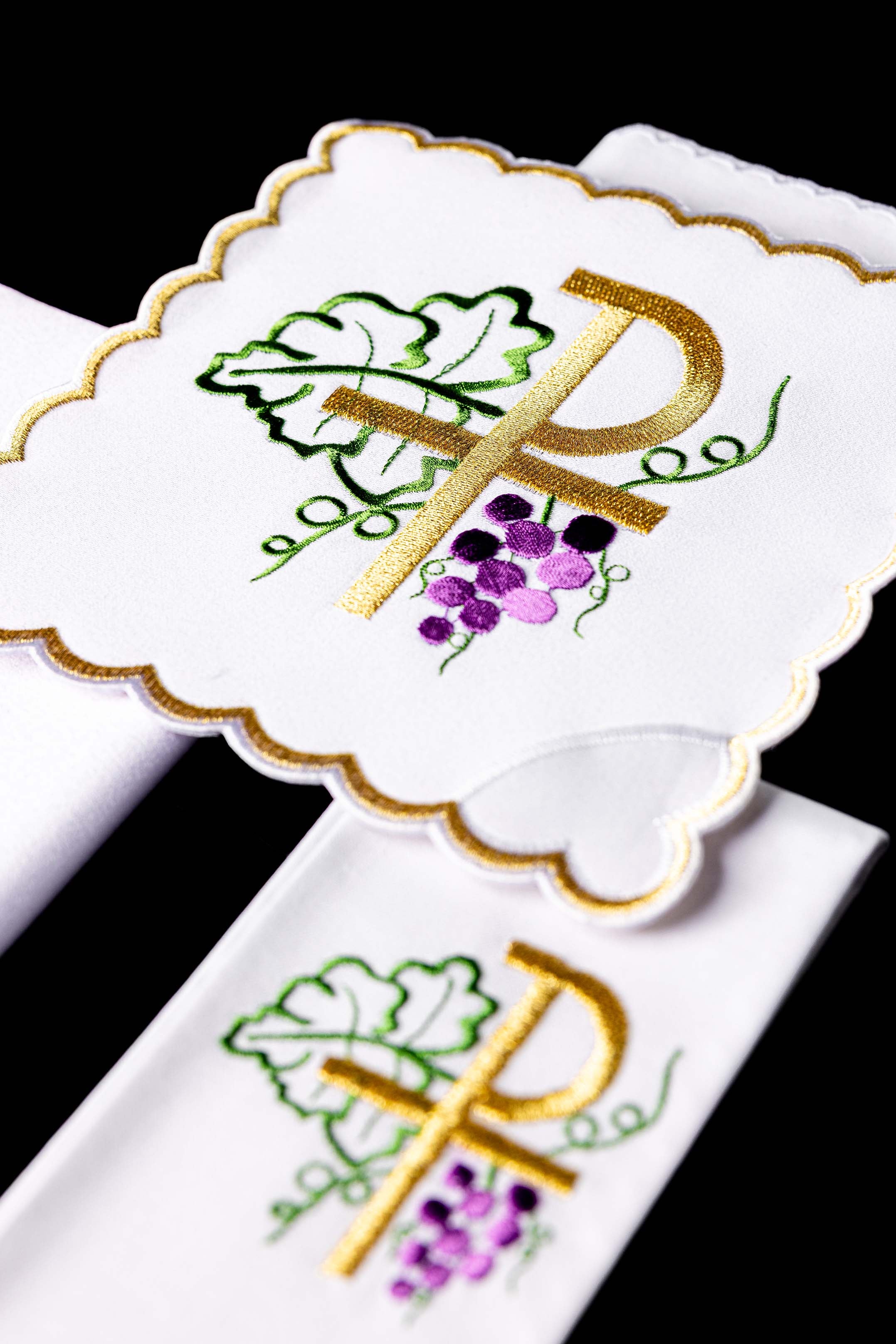 Servizio Messa con ricamo PAX e Grappoli d'uva