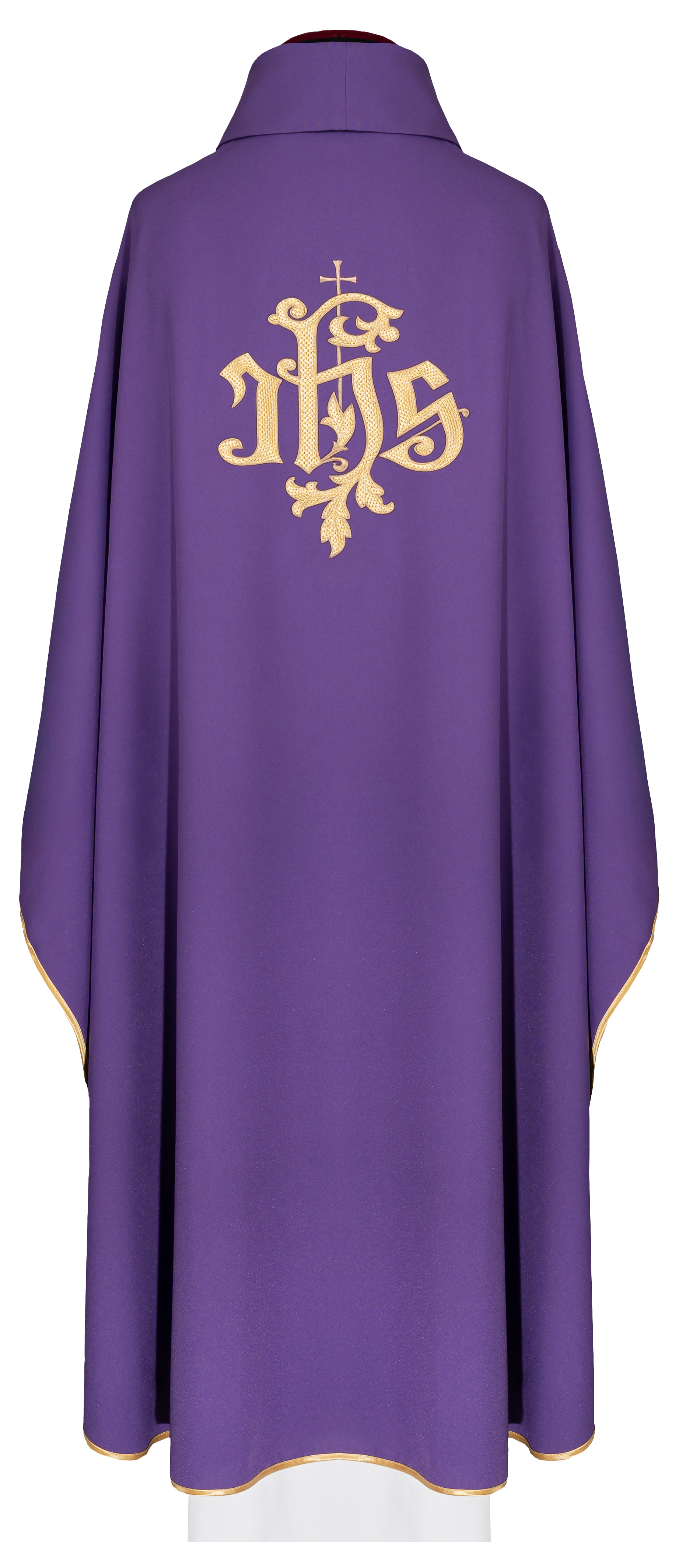 Pianeta viola con ricamo dorato IHS
