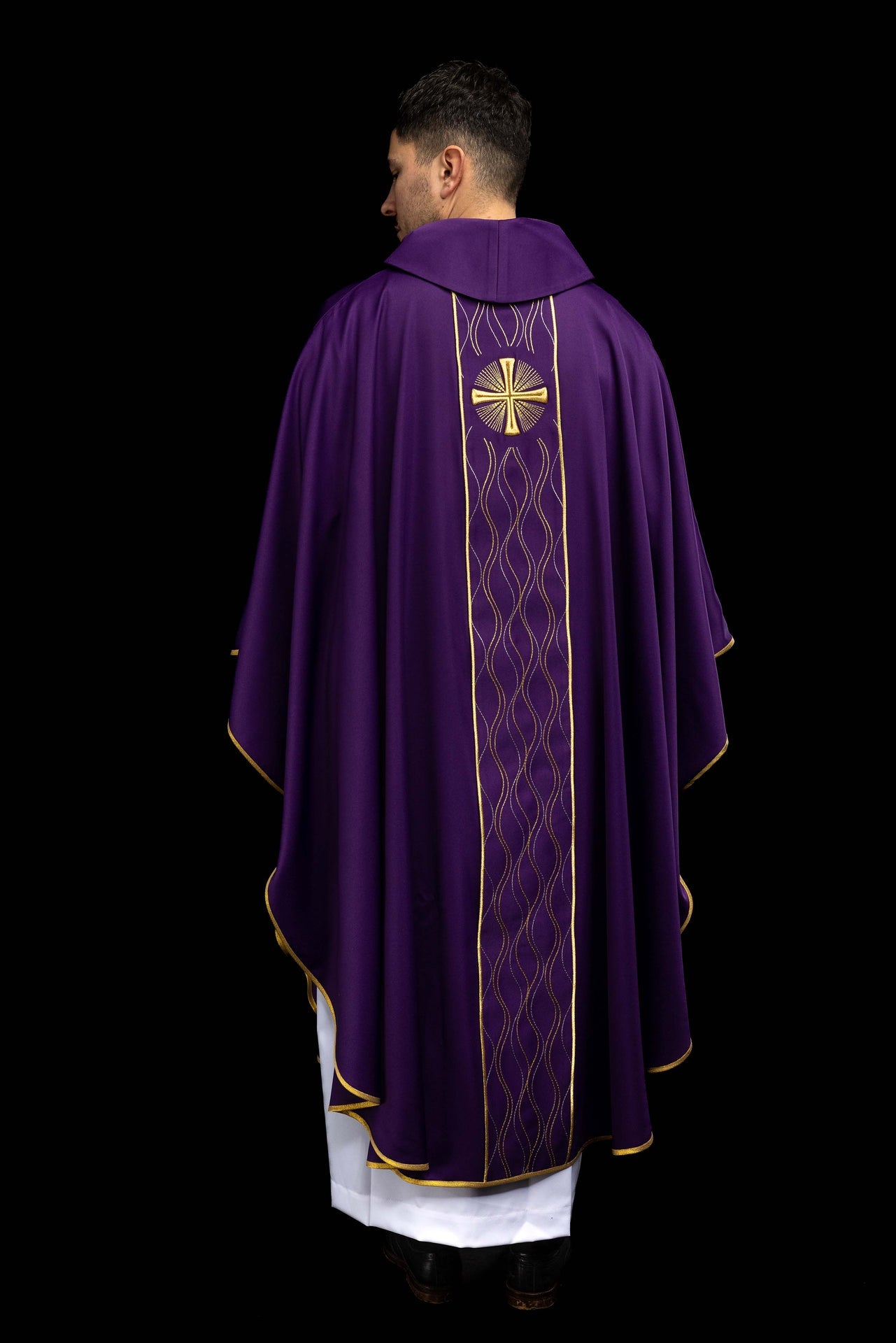 Ornat haftowany Krzyż fioletowy - ORNATY.PL