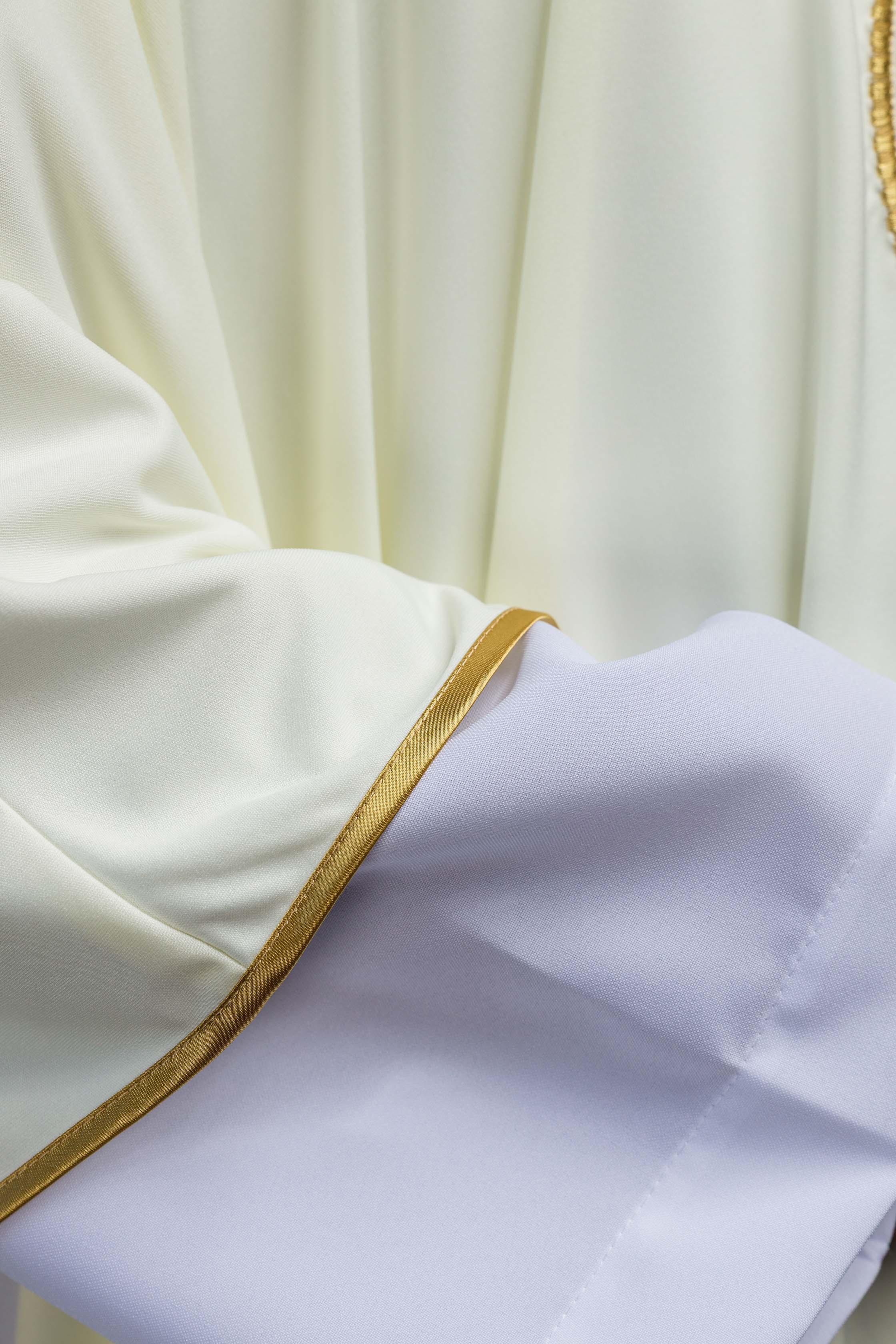 Casula ricamata con IHS tessuto leggero SACROLITE